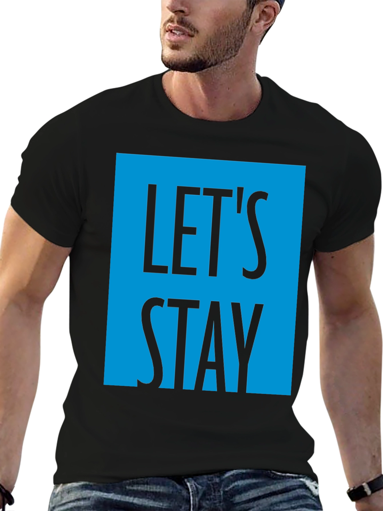Lets Stay Graphic T-Shirt - Black