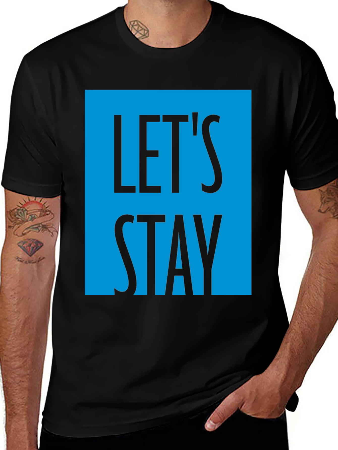 Lets Stay Graphic T-Shirt - Black