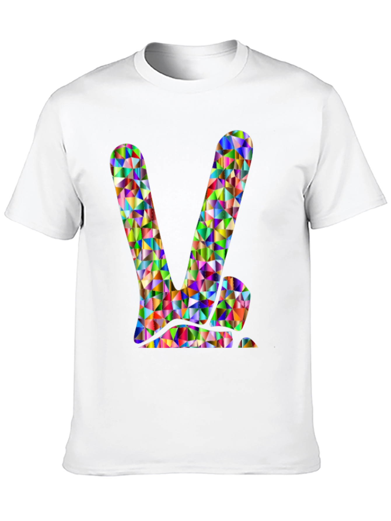 Geometric Peace Sign Black T-Shirt