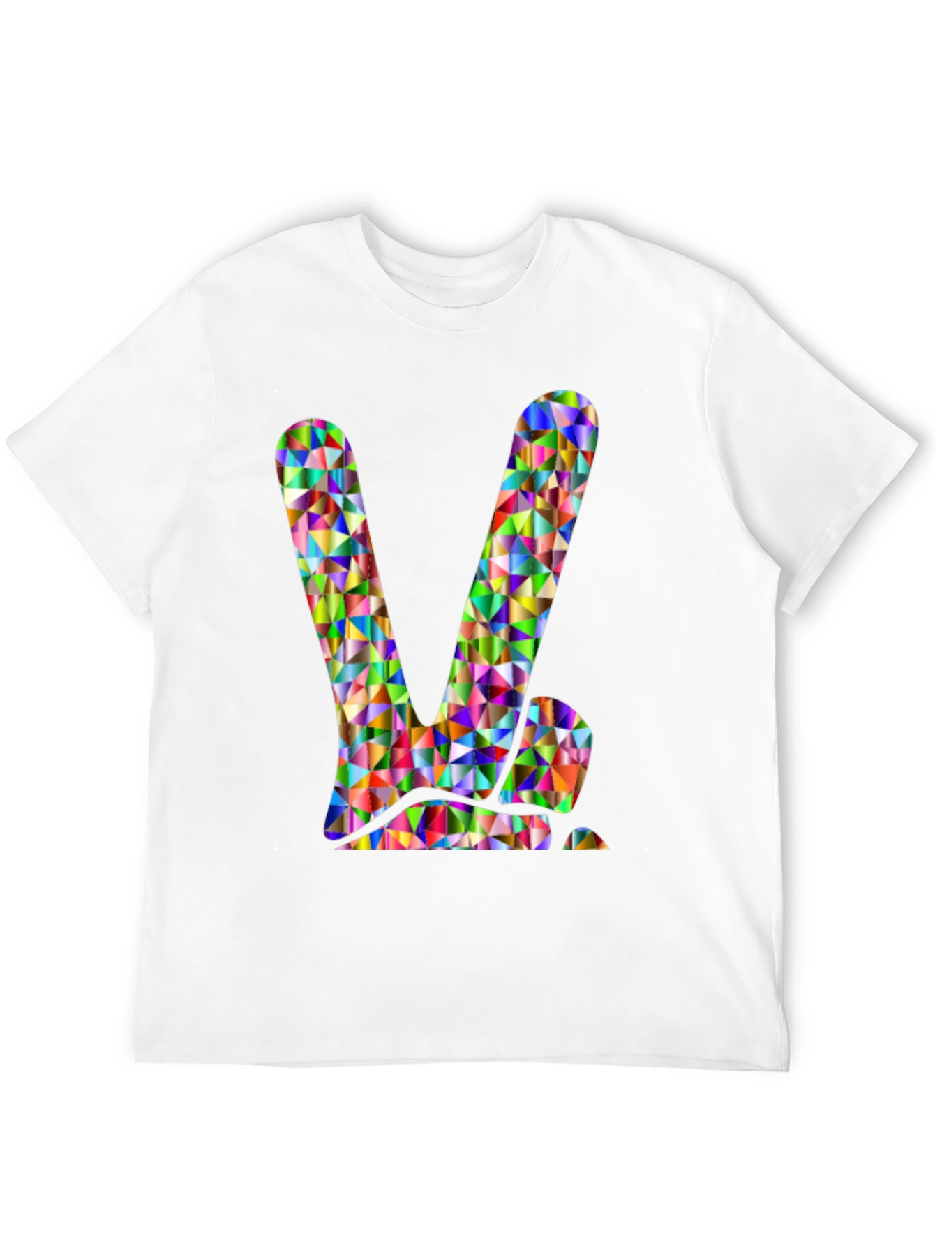 Geometric Peace Sign Black T-Shirt