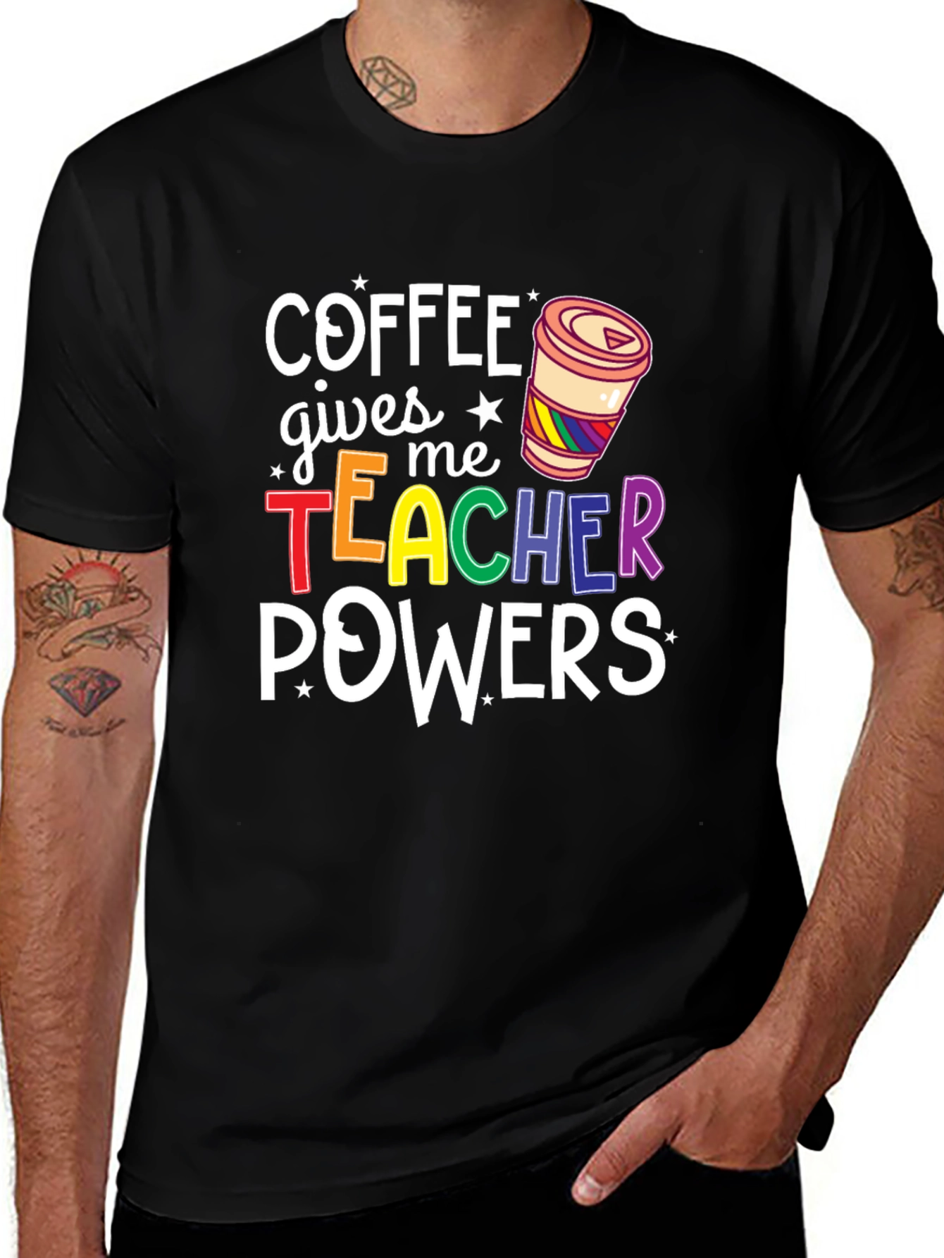 Coffee Gives Me Teacher Powers Graphic Tee