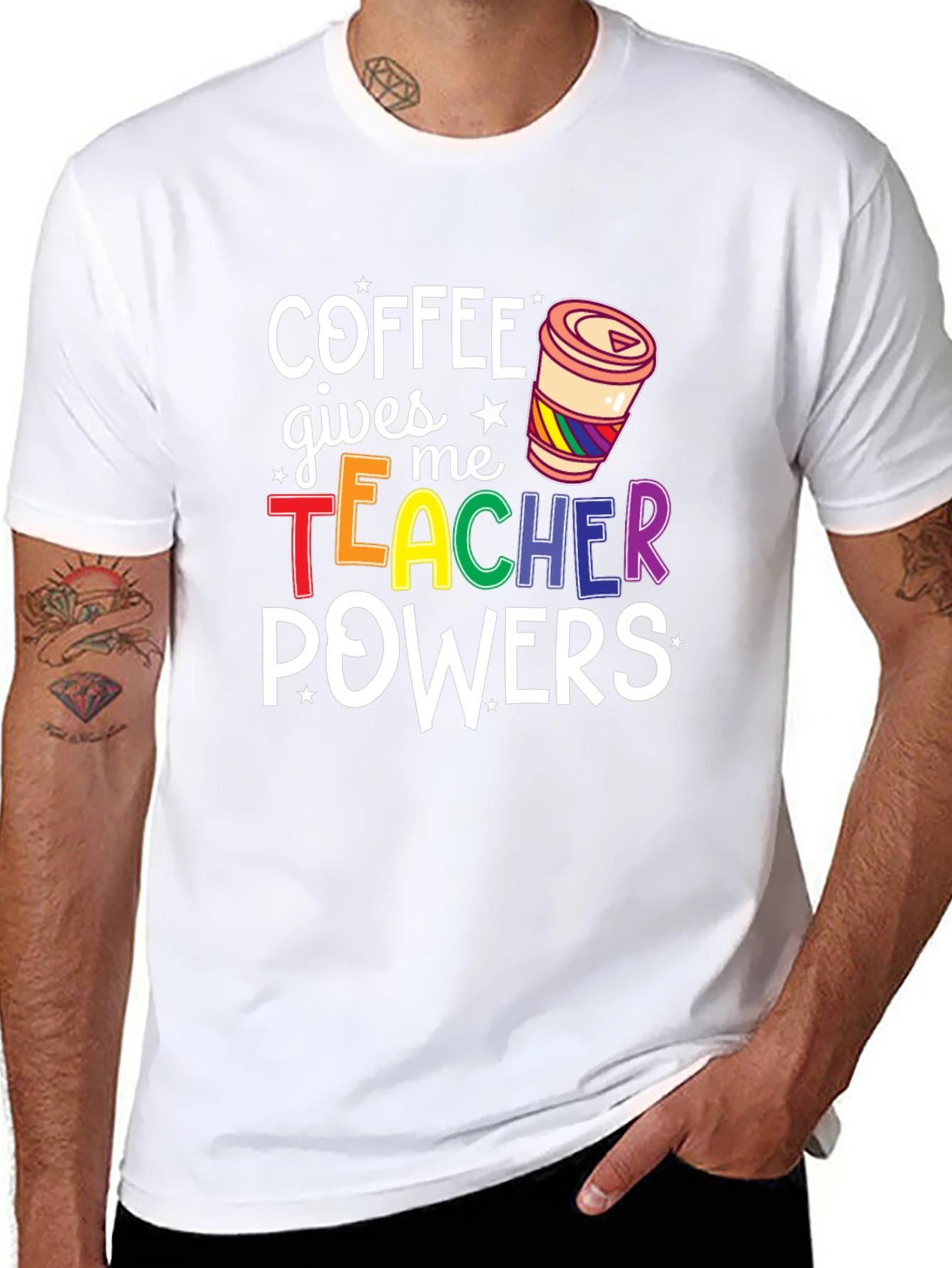 Coffee Gives Me Teacher Powers Graphic Tee