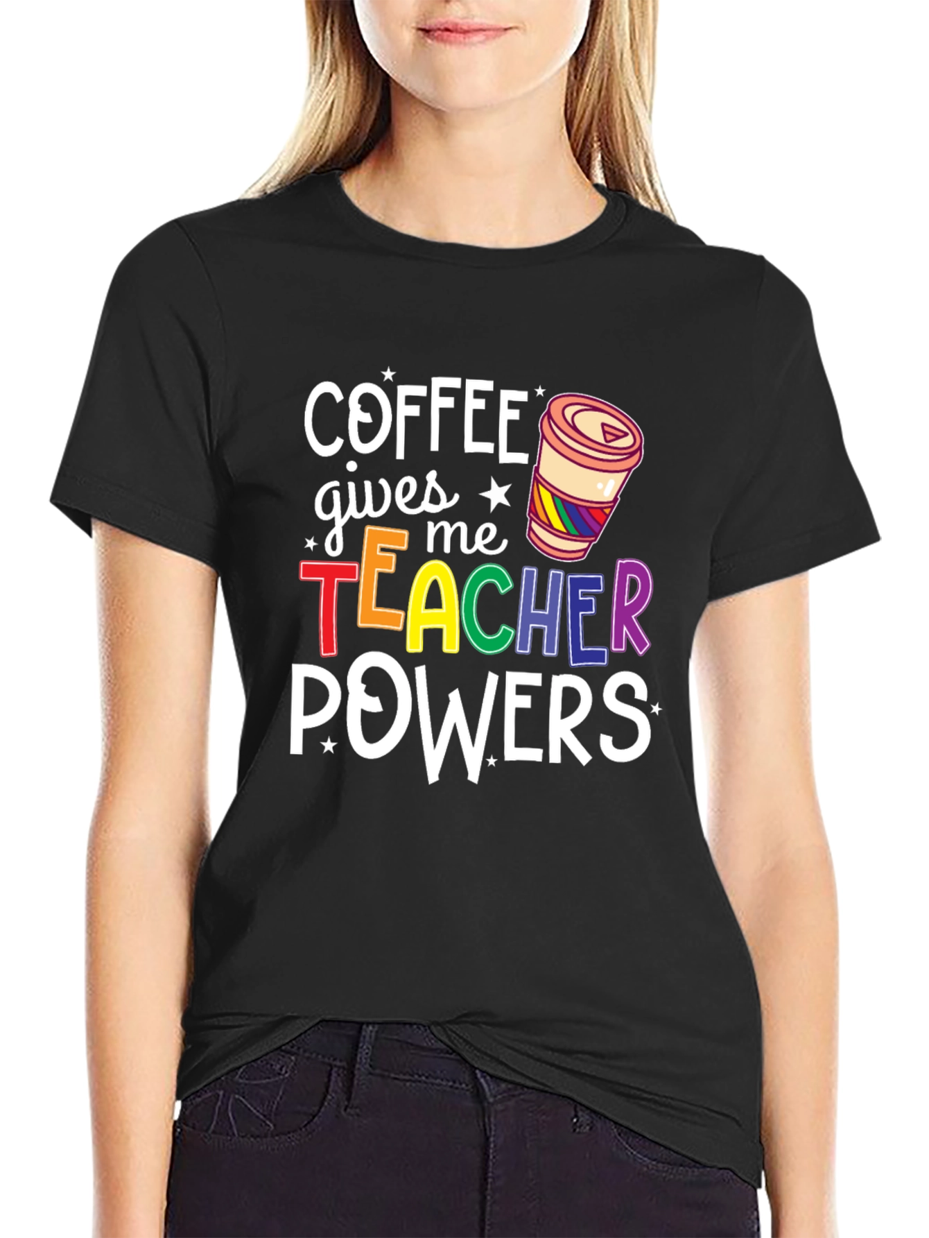 Coffee Gives Me Teacher Powers Graphic Tee