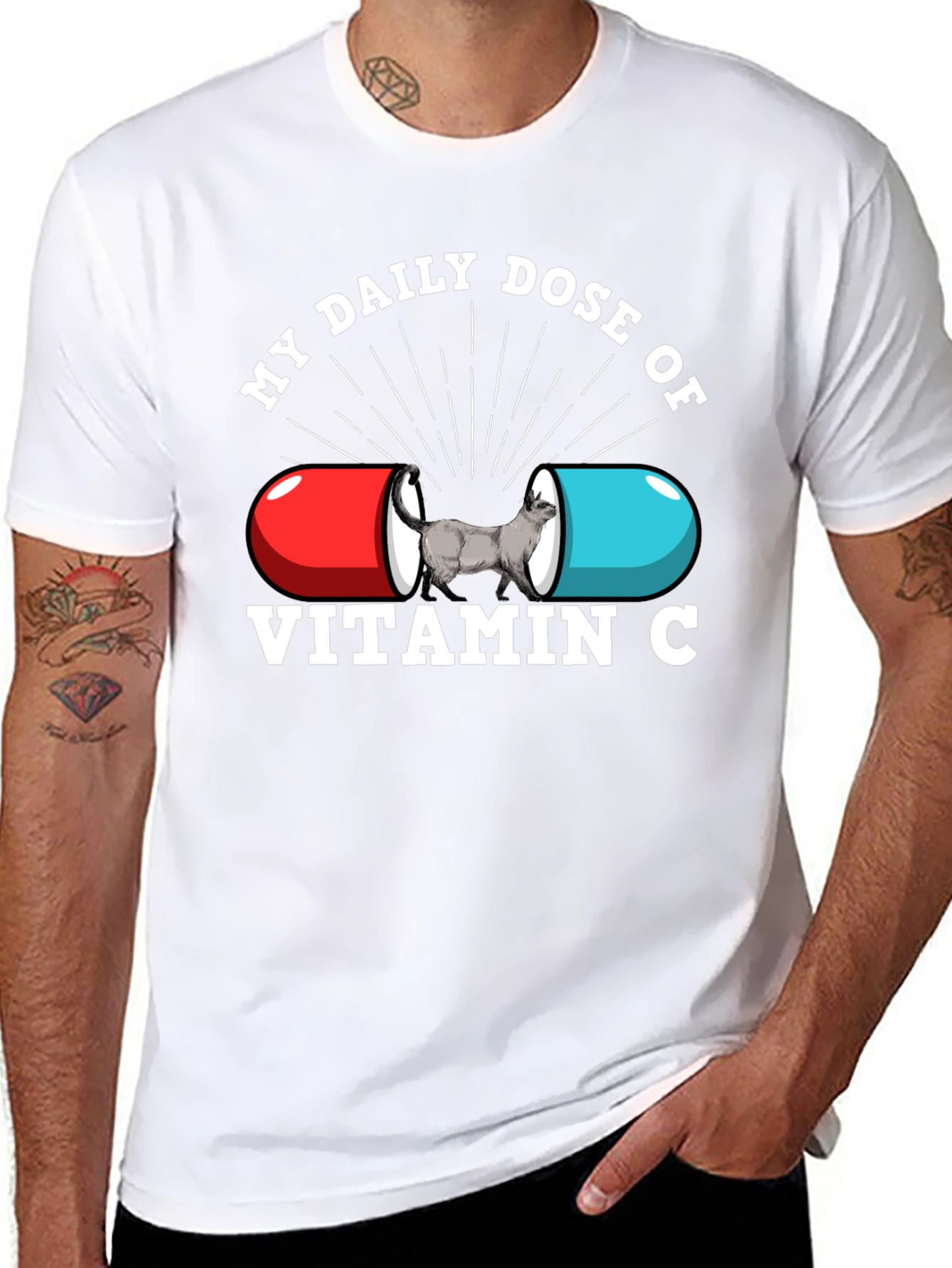 Vitamin C Cat Graphic T-Shirt