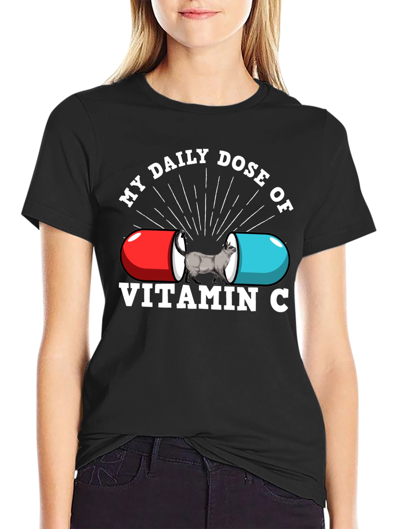 Vitamin C Cat Graphic T-Shirt