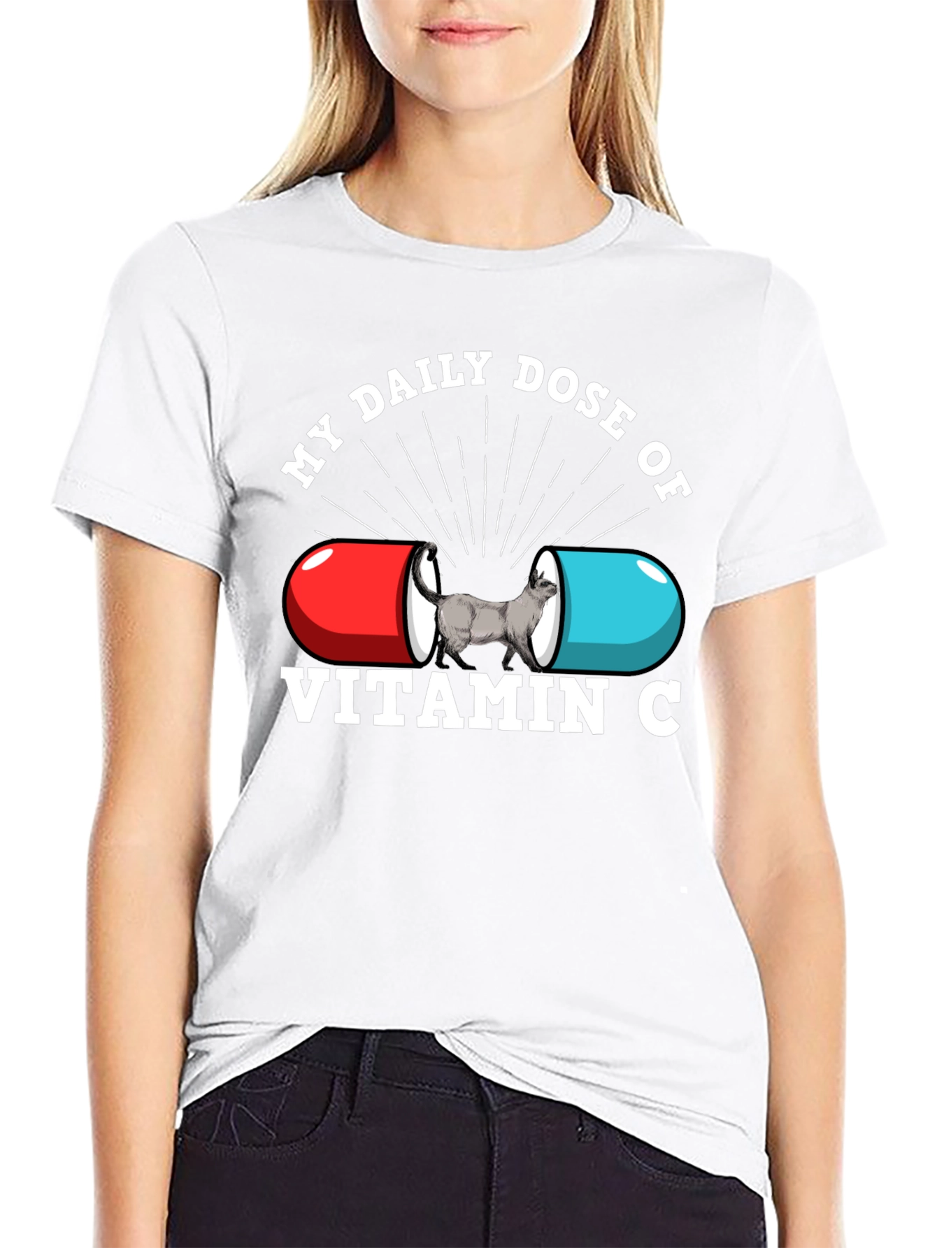 Vitamin C Cat Graphic T-Shirt