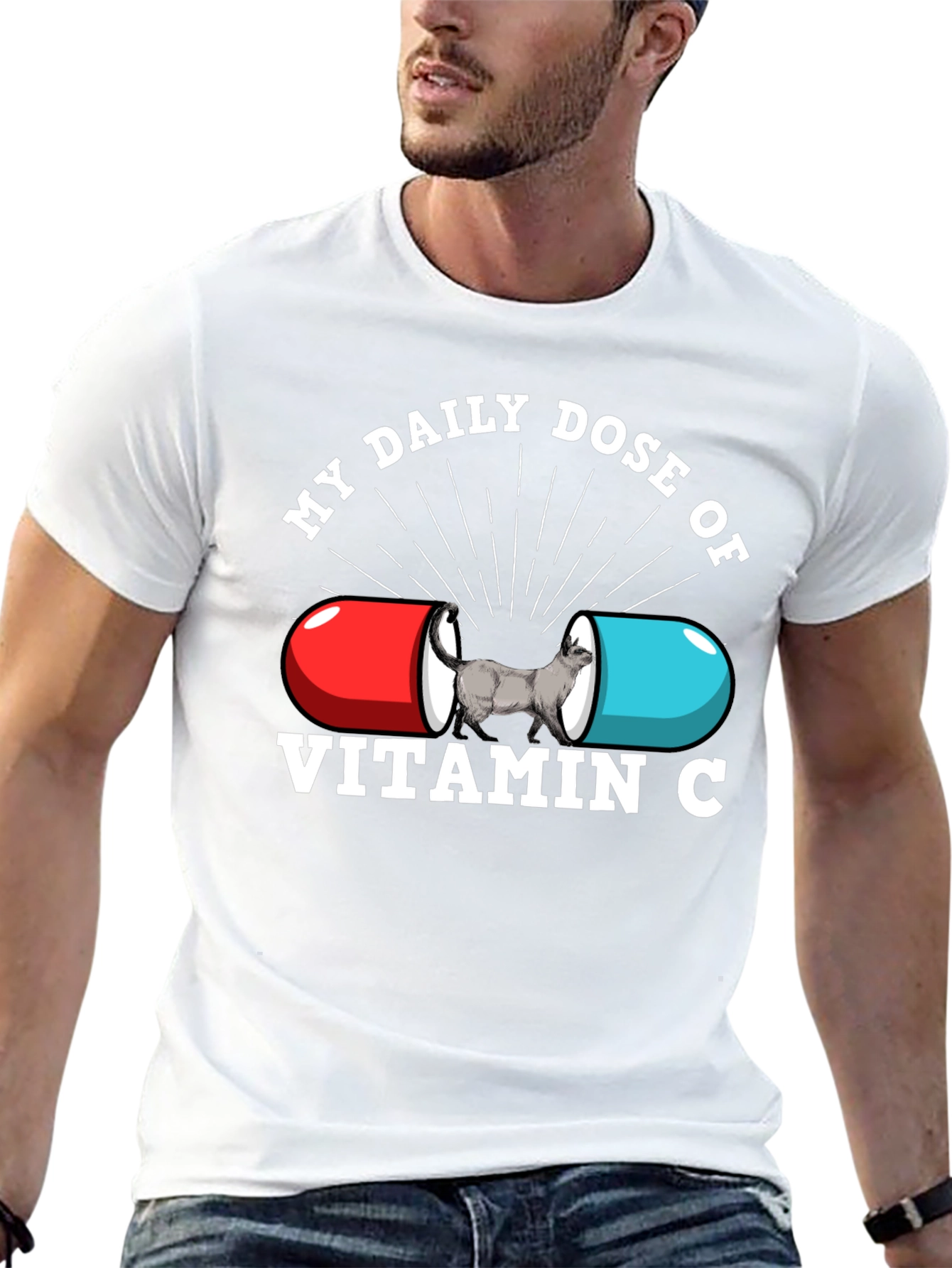 Vitamin C Cat Graphic T-Shirt