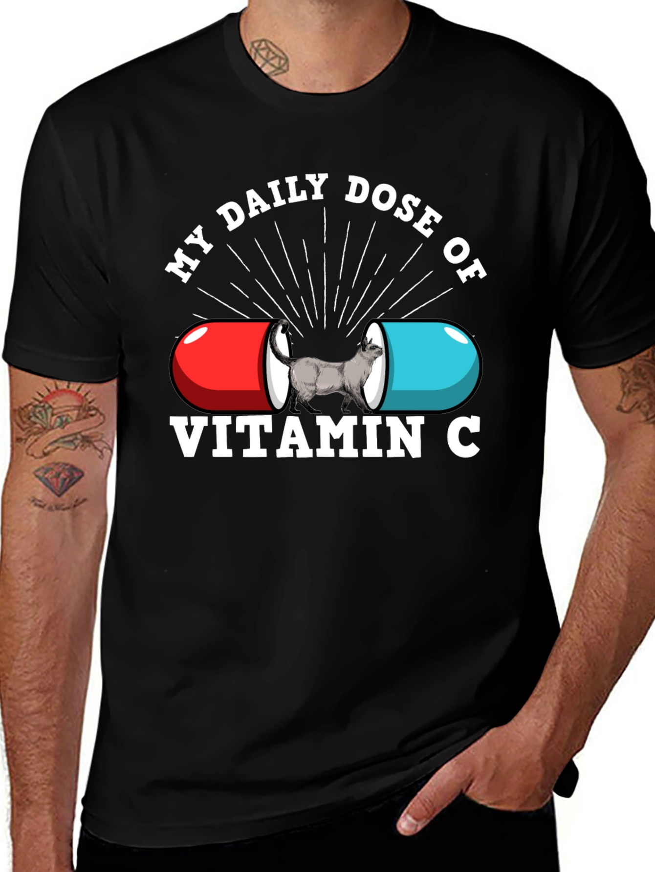 Vitamin C Cat Graphic T-Shirt