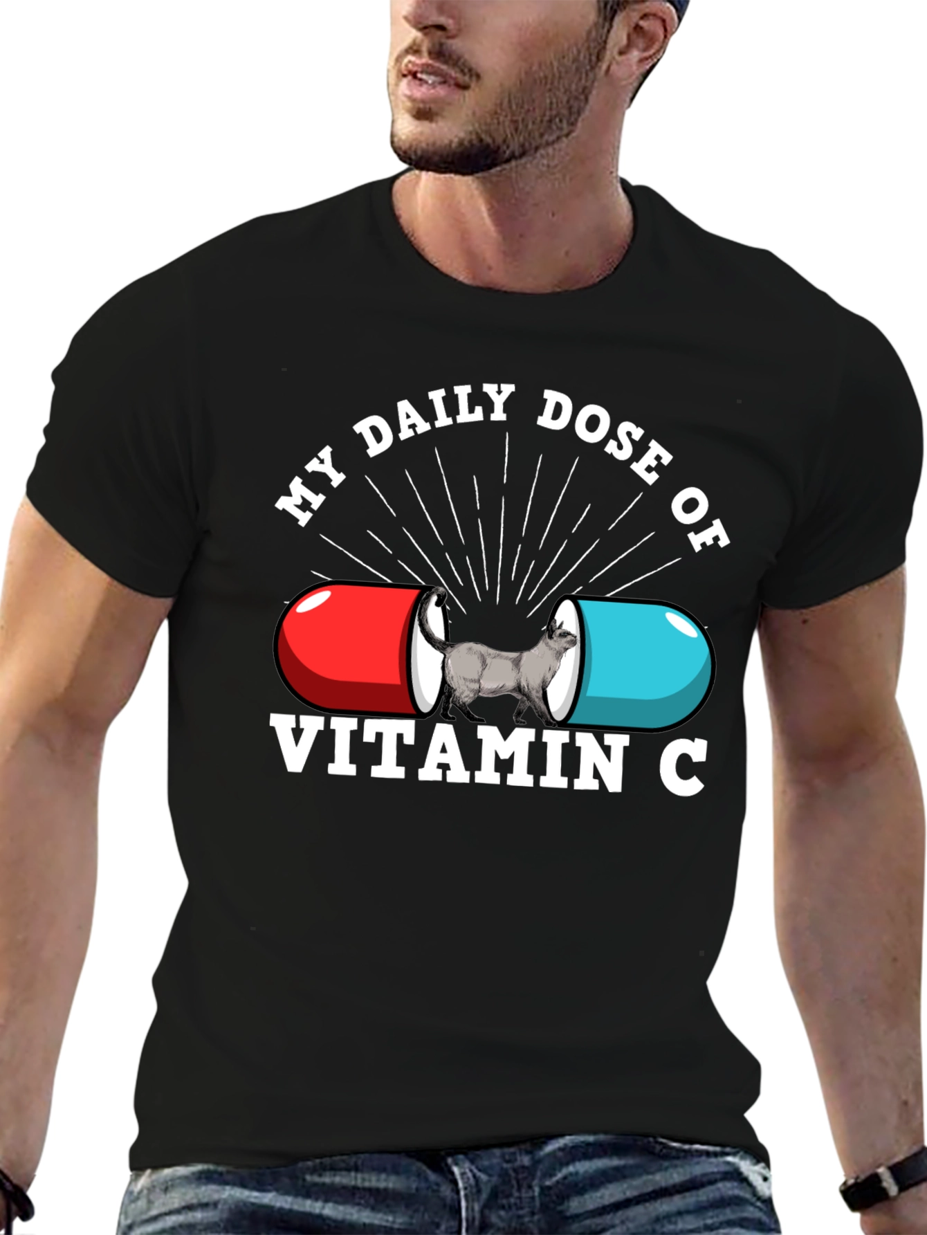 Vitamin C Cat Graphic T-Shirt