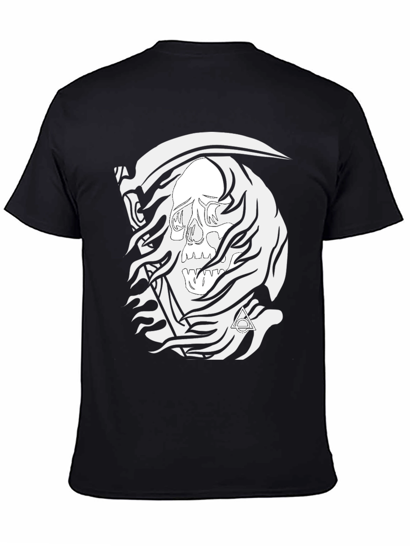Grim Reaper Skull Graphic Tee - Black