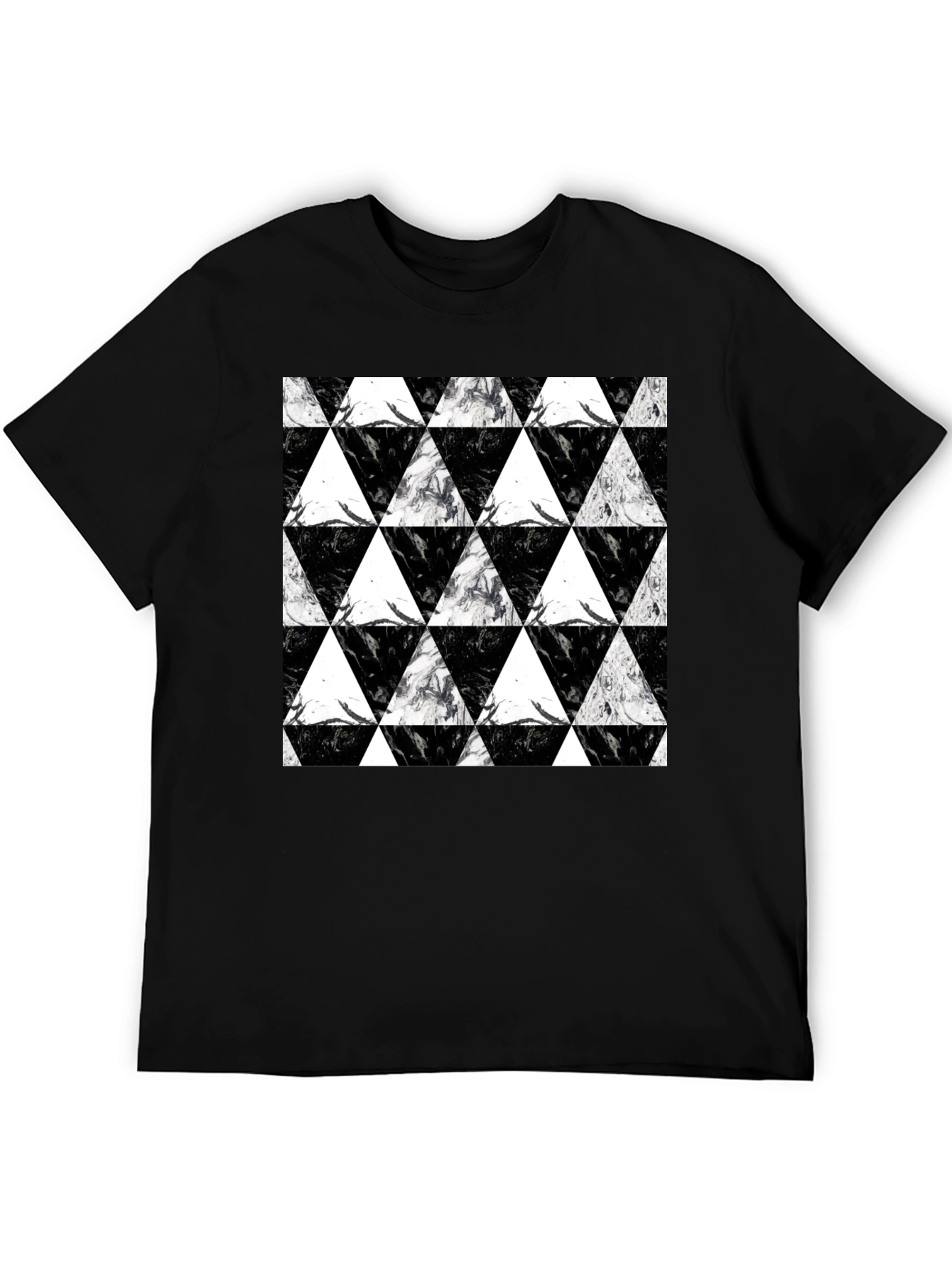 Black Triangle Pattern Graphic Tee