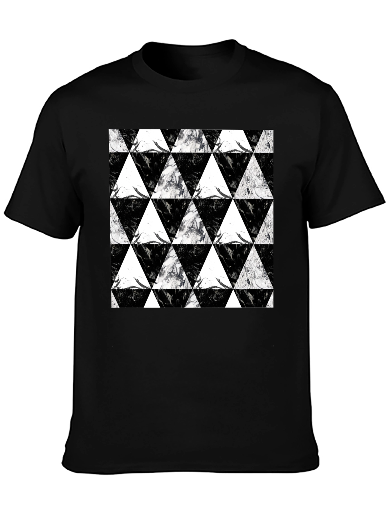 Black Triangle Pattern Graphic Tee