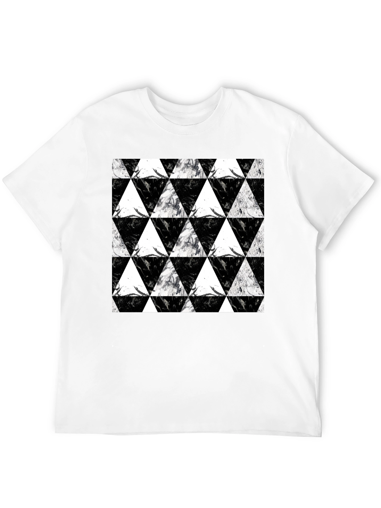 Black Triangle Pattern Graphic Tee