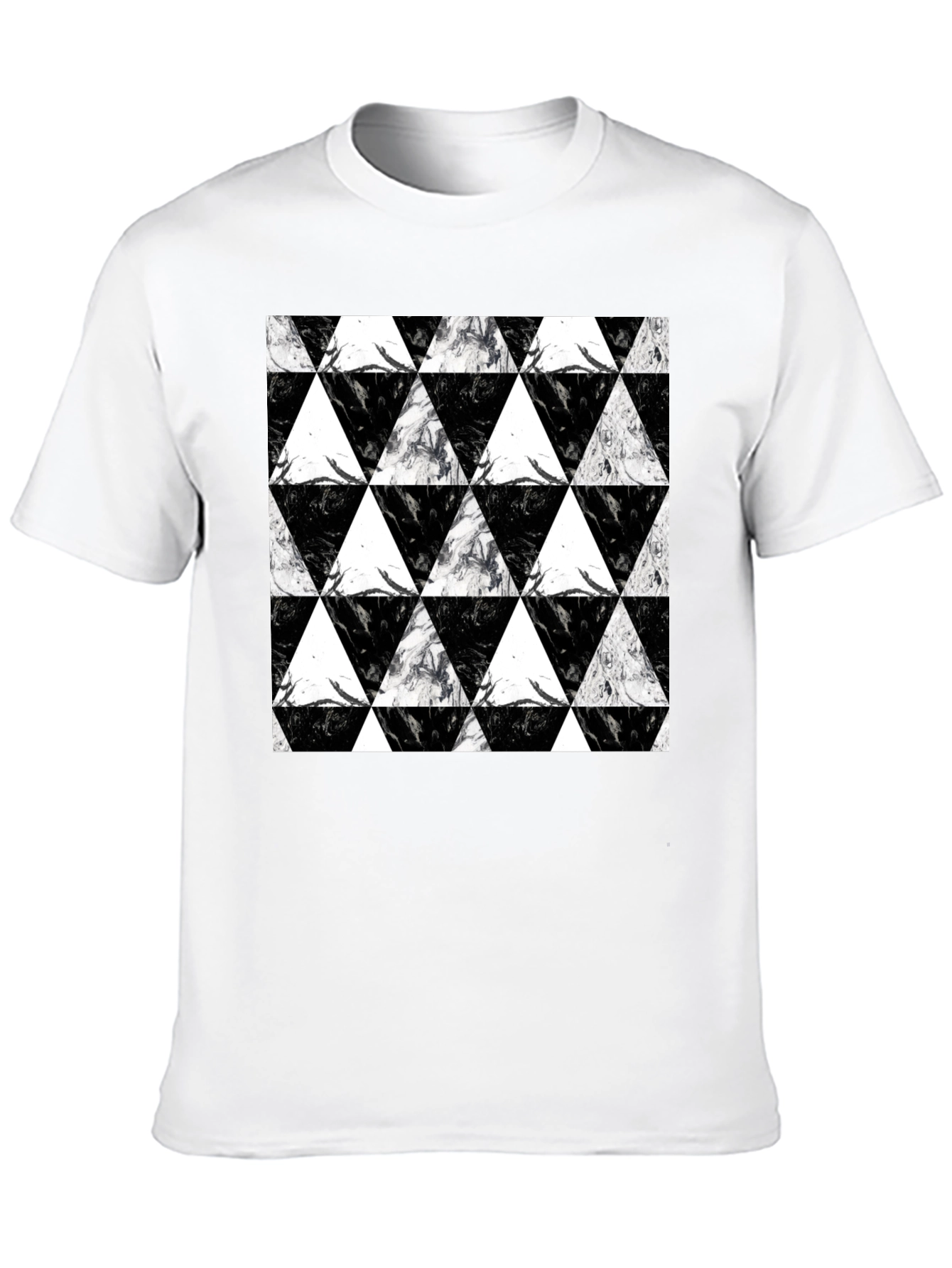 Black Triangle Pattern Graphic Tee