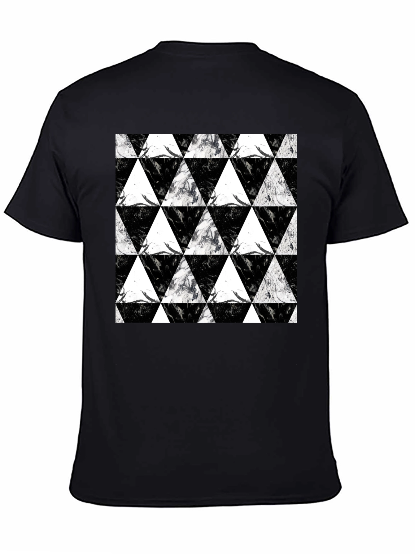 Black Triangle Pattern Graphic Tee