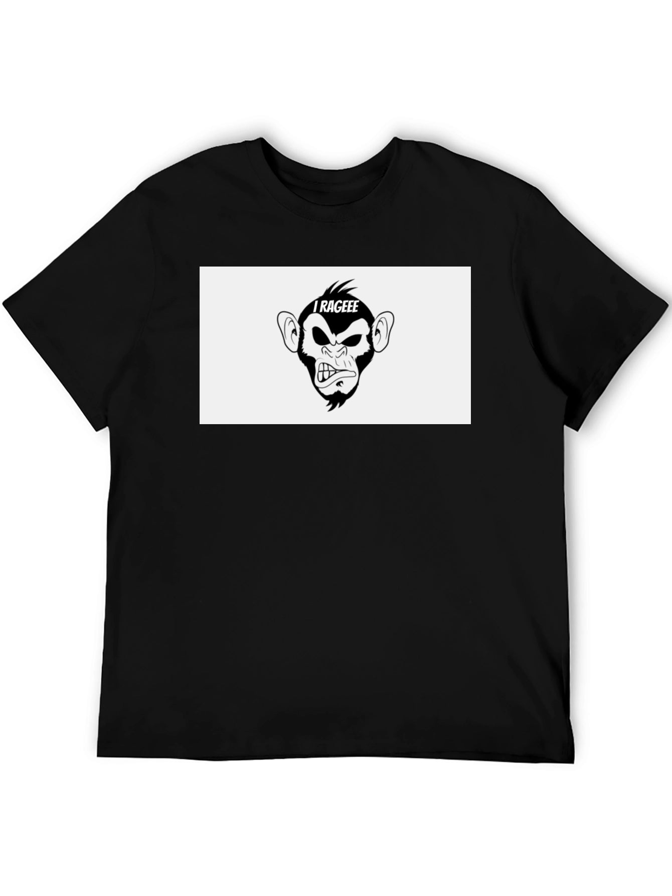I Rageee Monkey Graphic Black T-Shirt