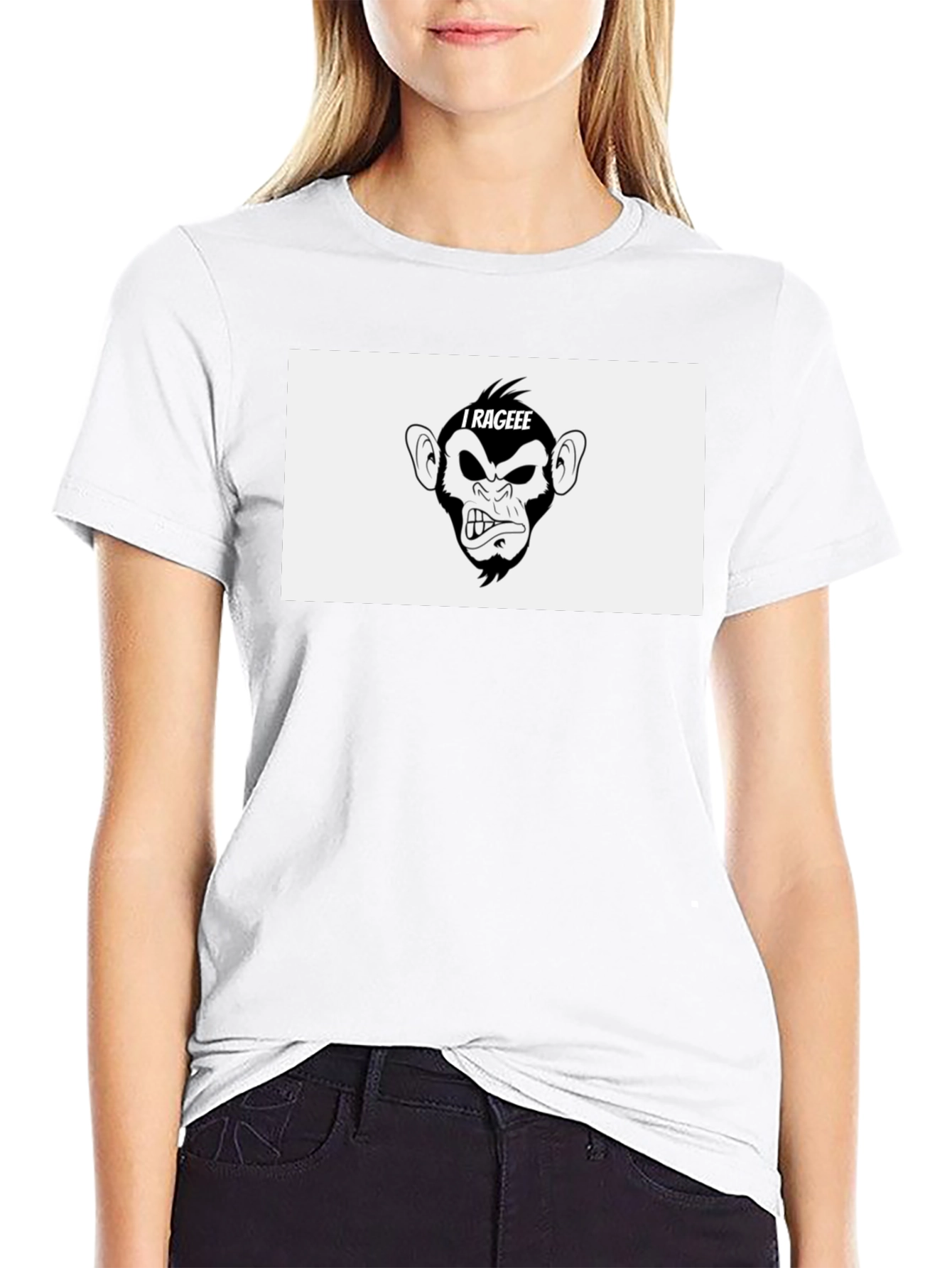 I Rageee Monkey Graphic Black T-Shirt