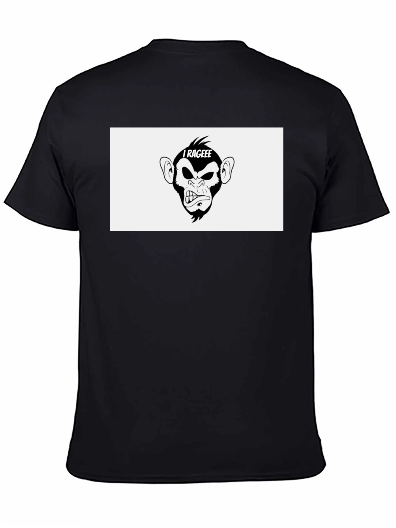 I Rageee Monkey Graphic Black T-Shirt