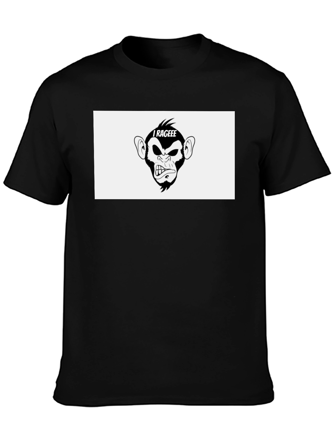 I Rageee Monkey Graphic Black T-Shirt