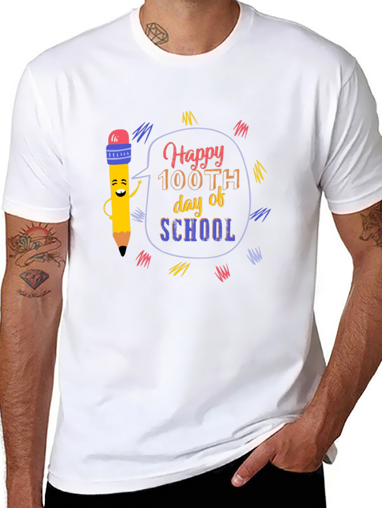 Happy 100th Day of School Black T-Shirt