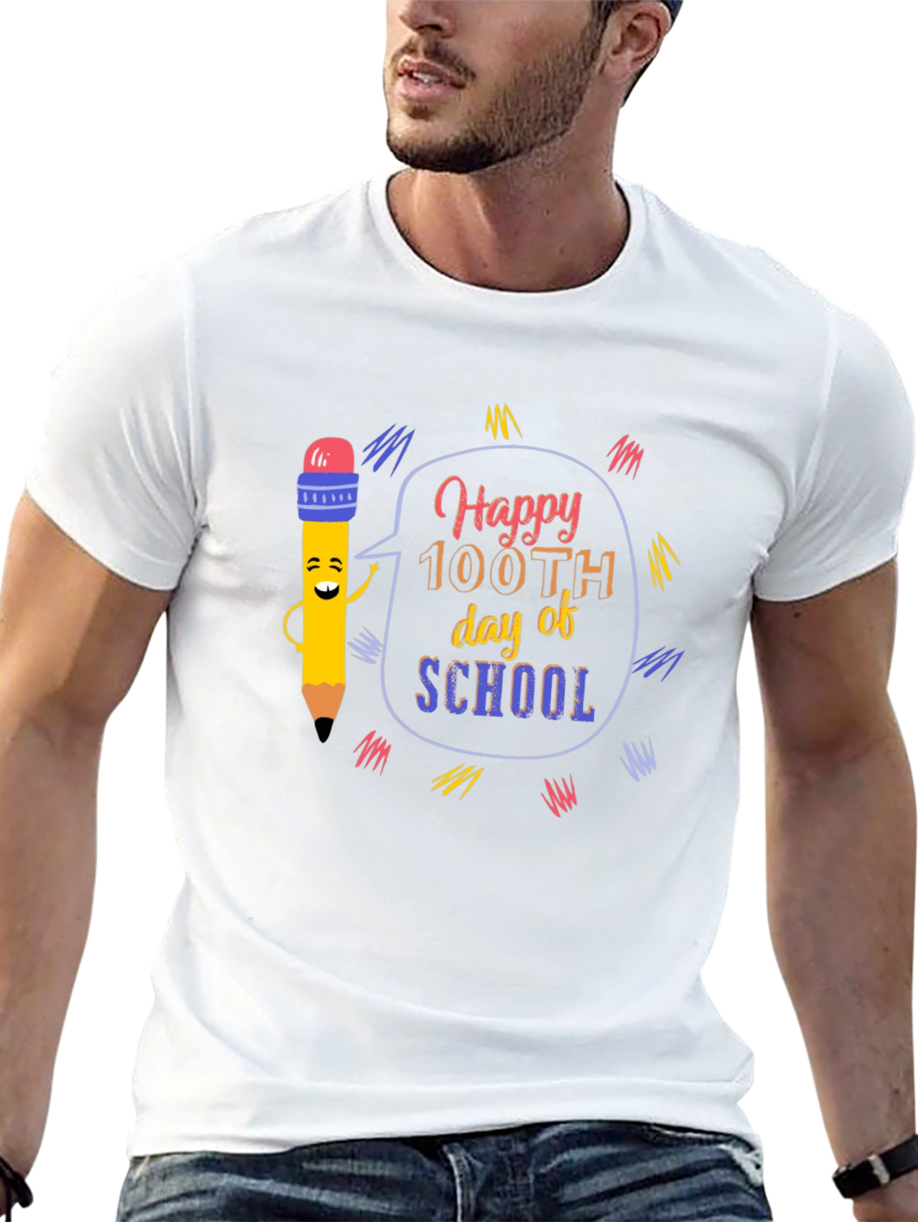 Happy 100th Day of School Black T-Shirt