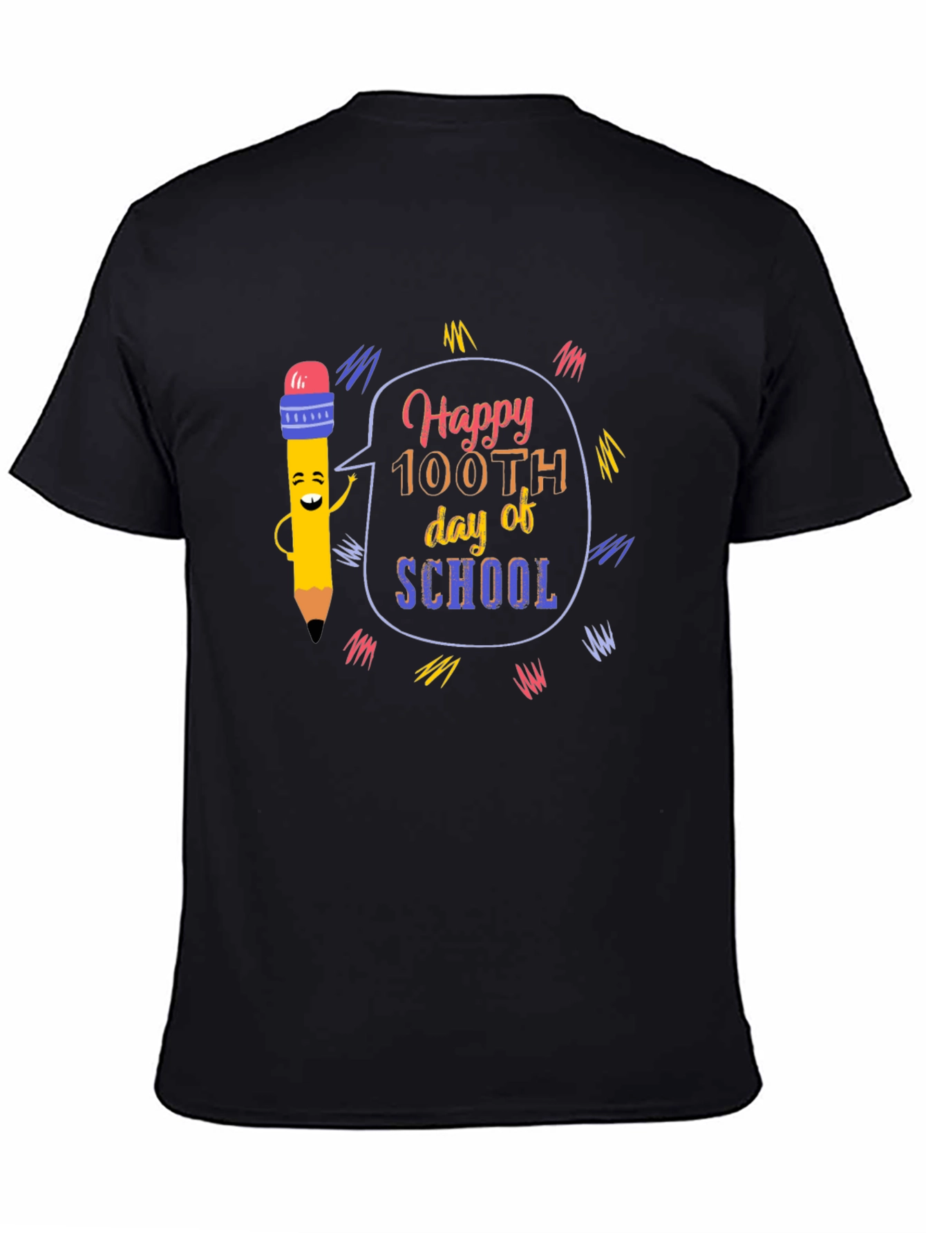 Happy 100th Day of School Black T-Shirt