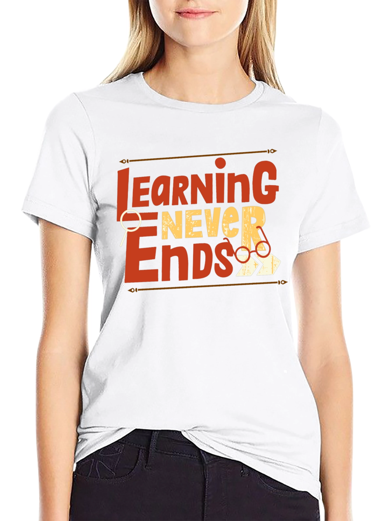 Learning Never Ends Graphic T-Shirt