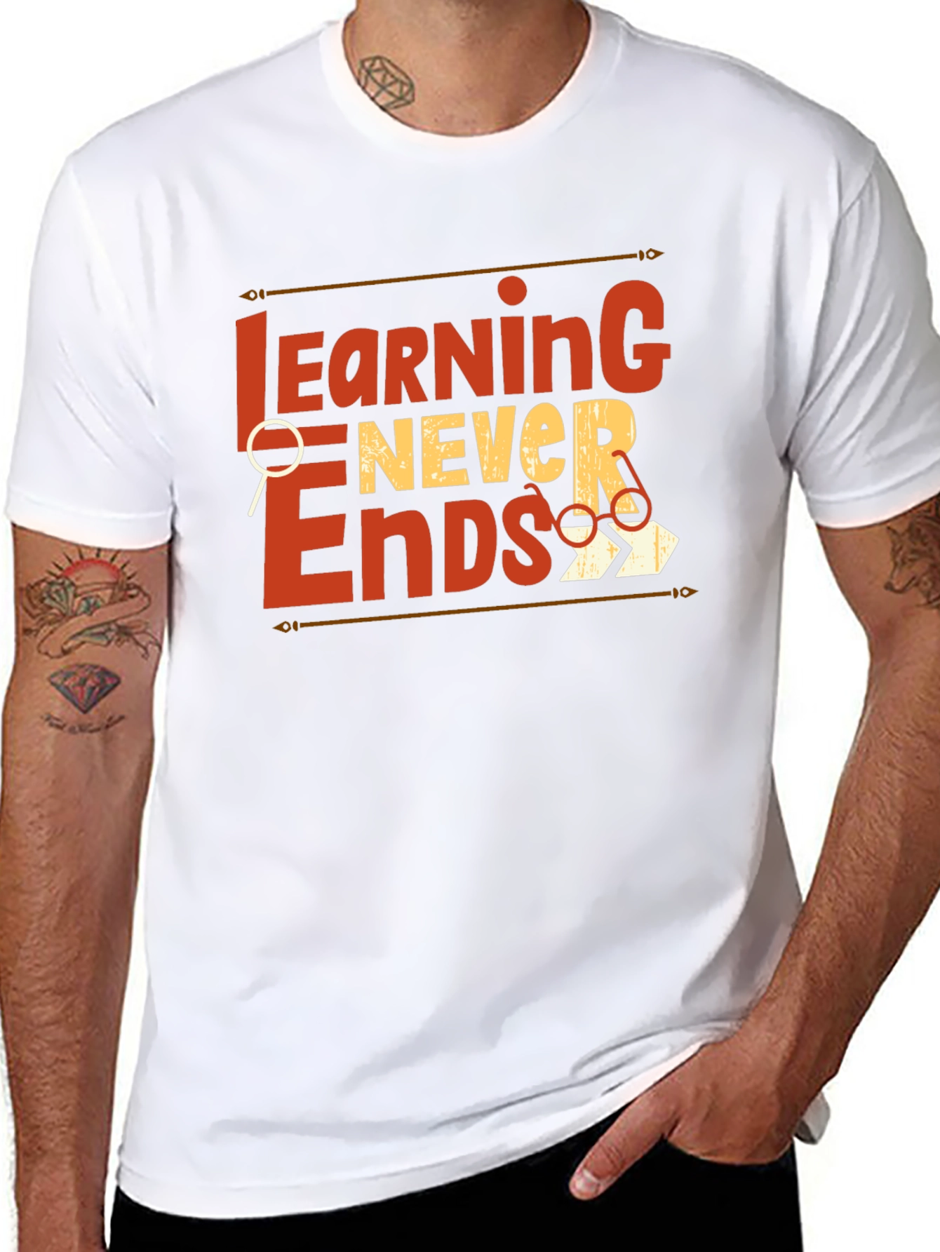 Learning Never Ends Graphic T-Shirt