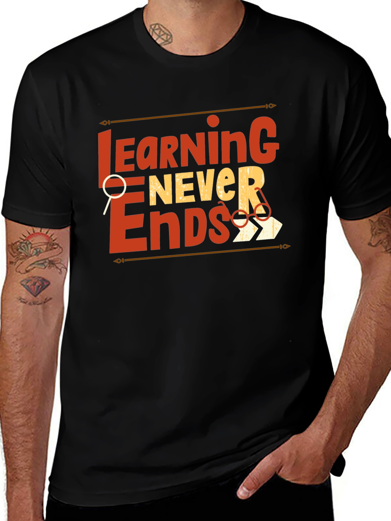 Learning Never Ends Graphic T-Shirt