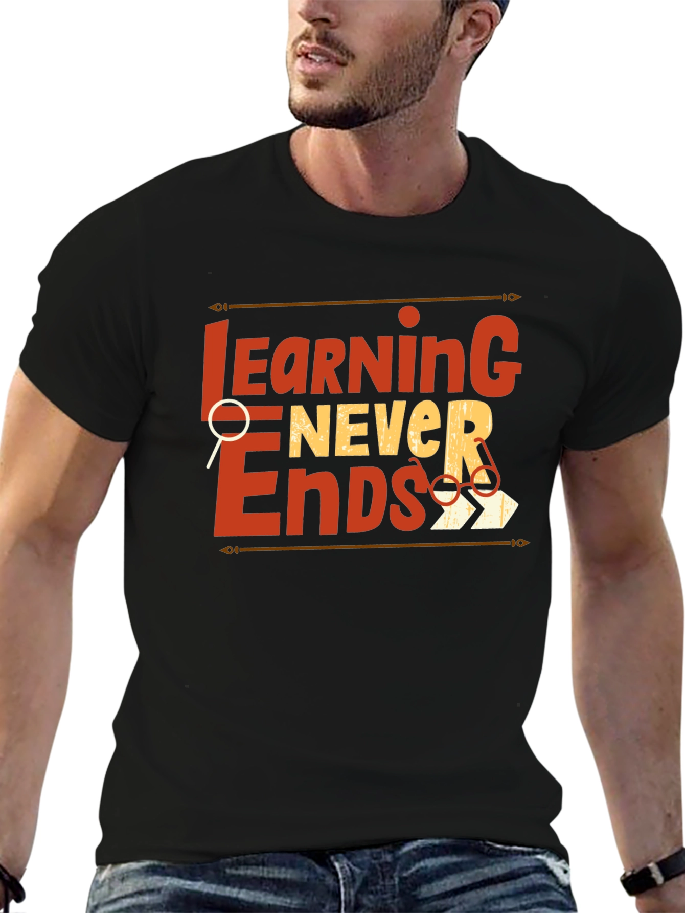 Learning Never Ends Graphic T-Shirt