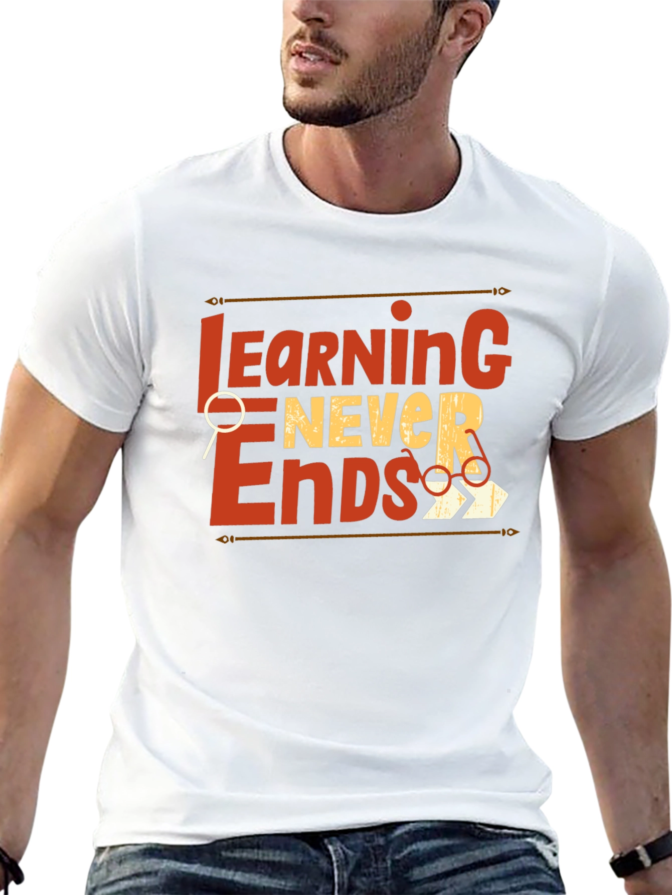 Learning Never Ends Graphic T-Shirt
