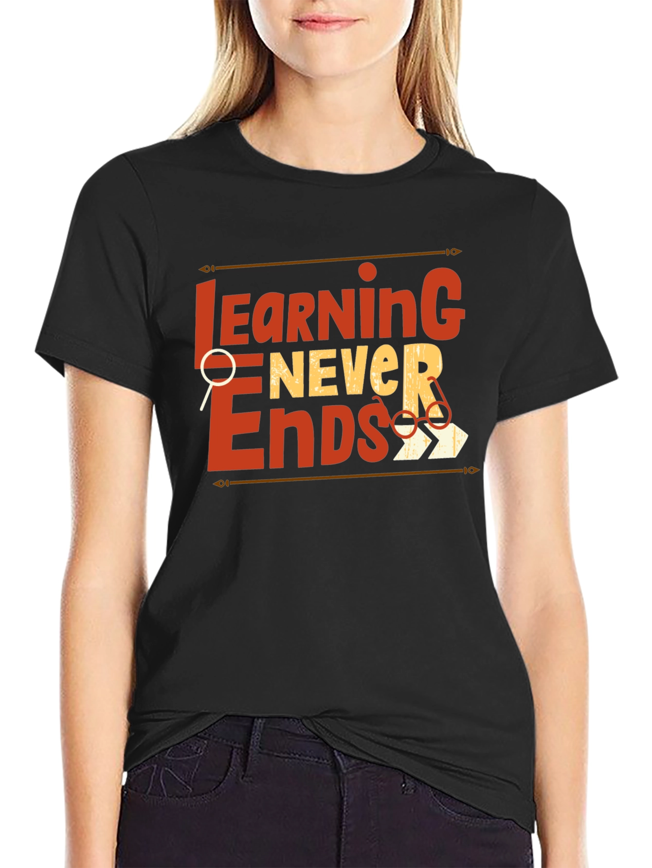 Learning Never Ends Graphic T-Shirt