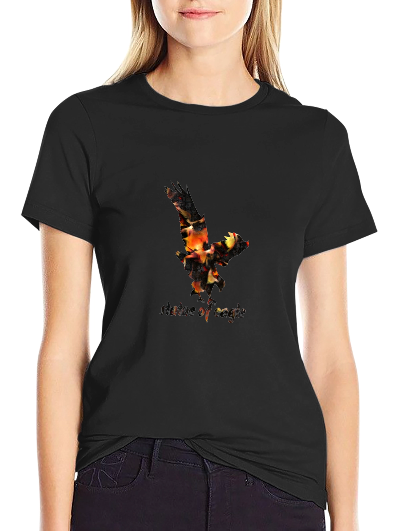 Eagle Fire Graphic Black T-Shirt