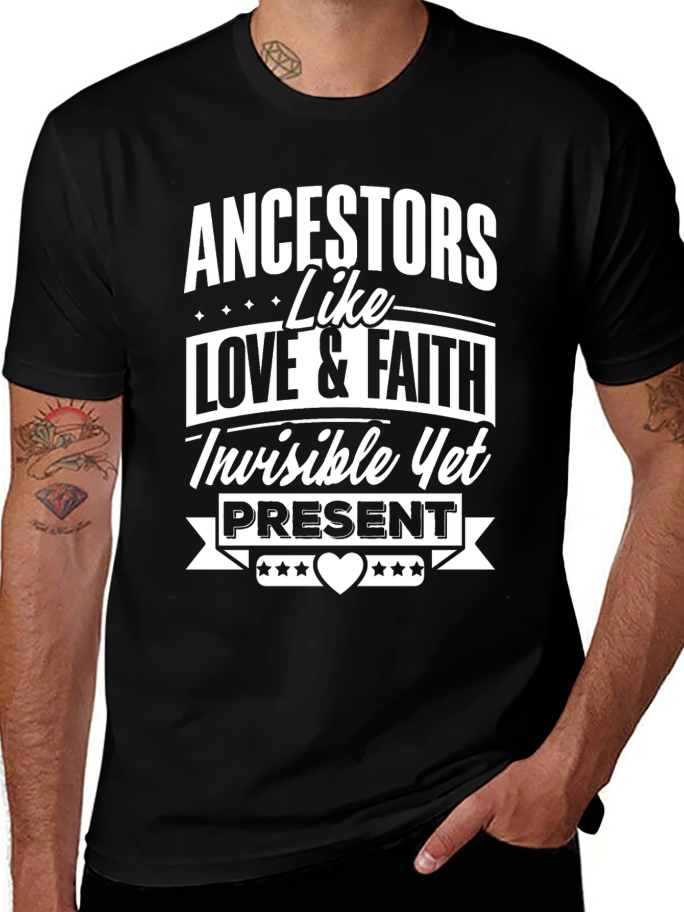 Ancestors Love & Faith Black Graphic T-Shirt
