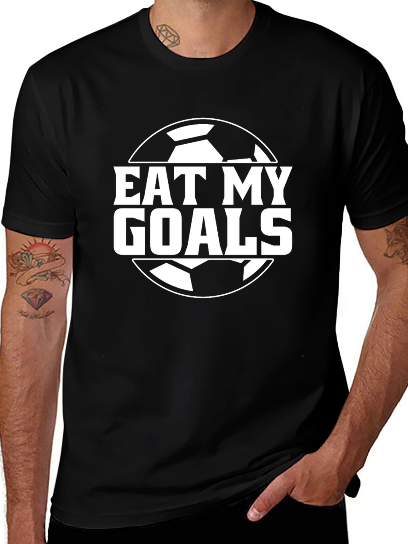 Eat My Goals Soccer T-Shirt - Black Graphic Tee