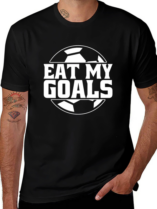 Eat My Goals Soccer T-Shirt - Black Graphic Tee