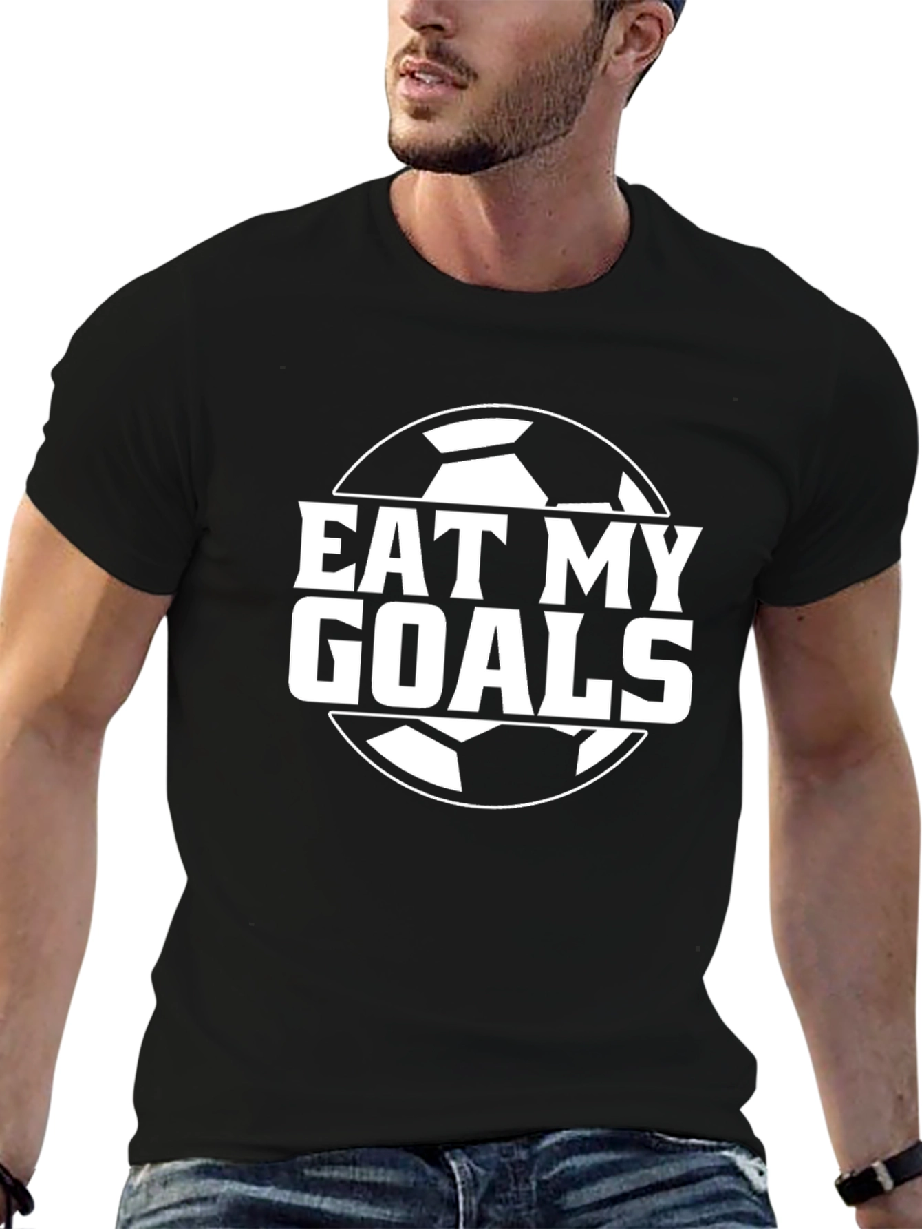 Eat My Goals Soccer T-Shirt - Black Graphic Tee