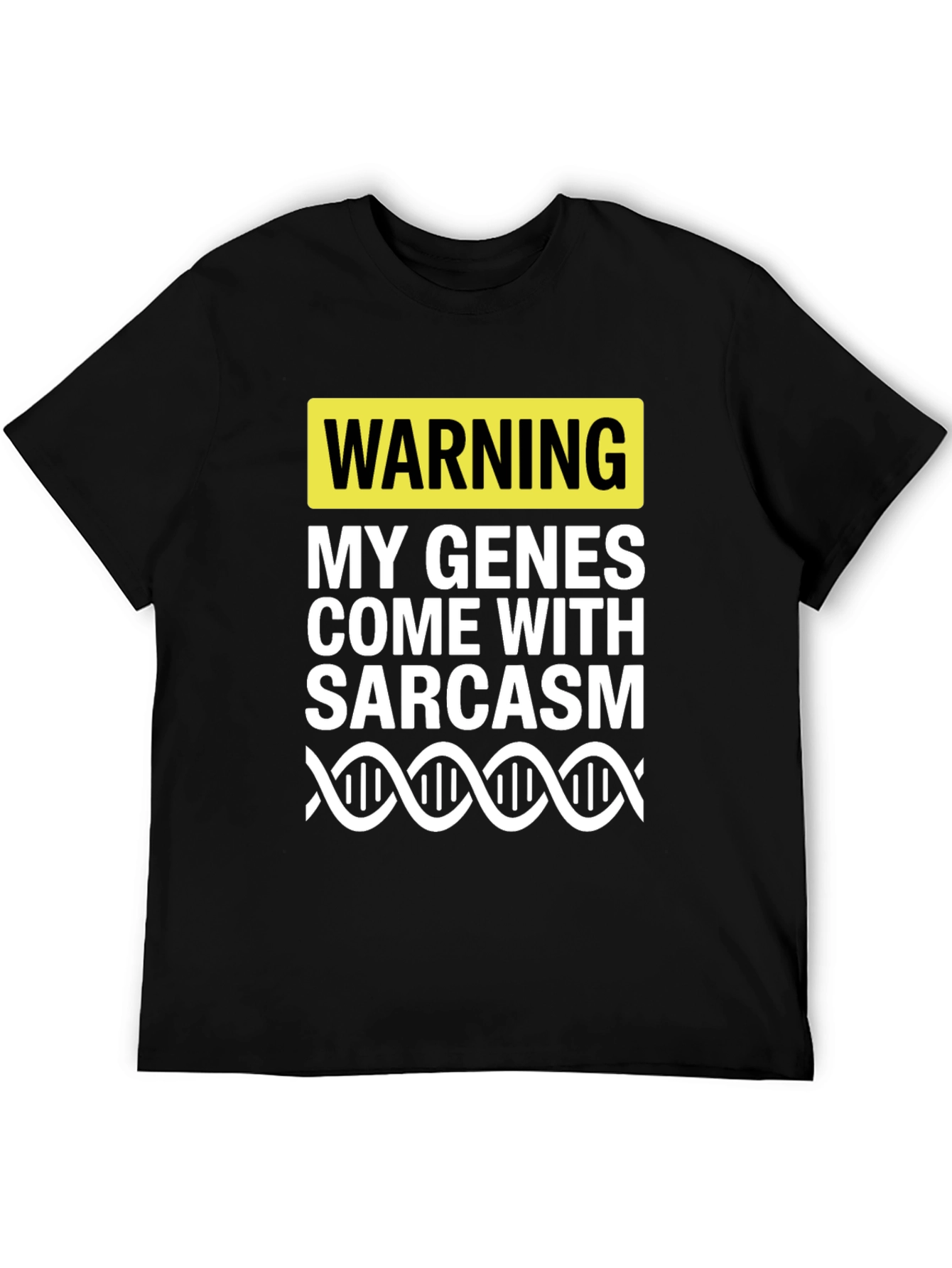 Warning Sarcasm Genes T-Shirt - Humorous Novelty Tee