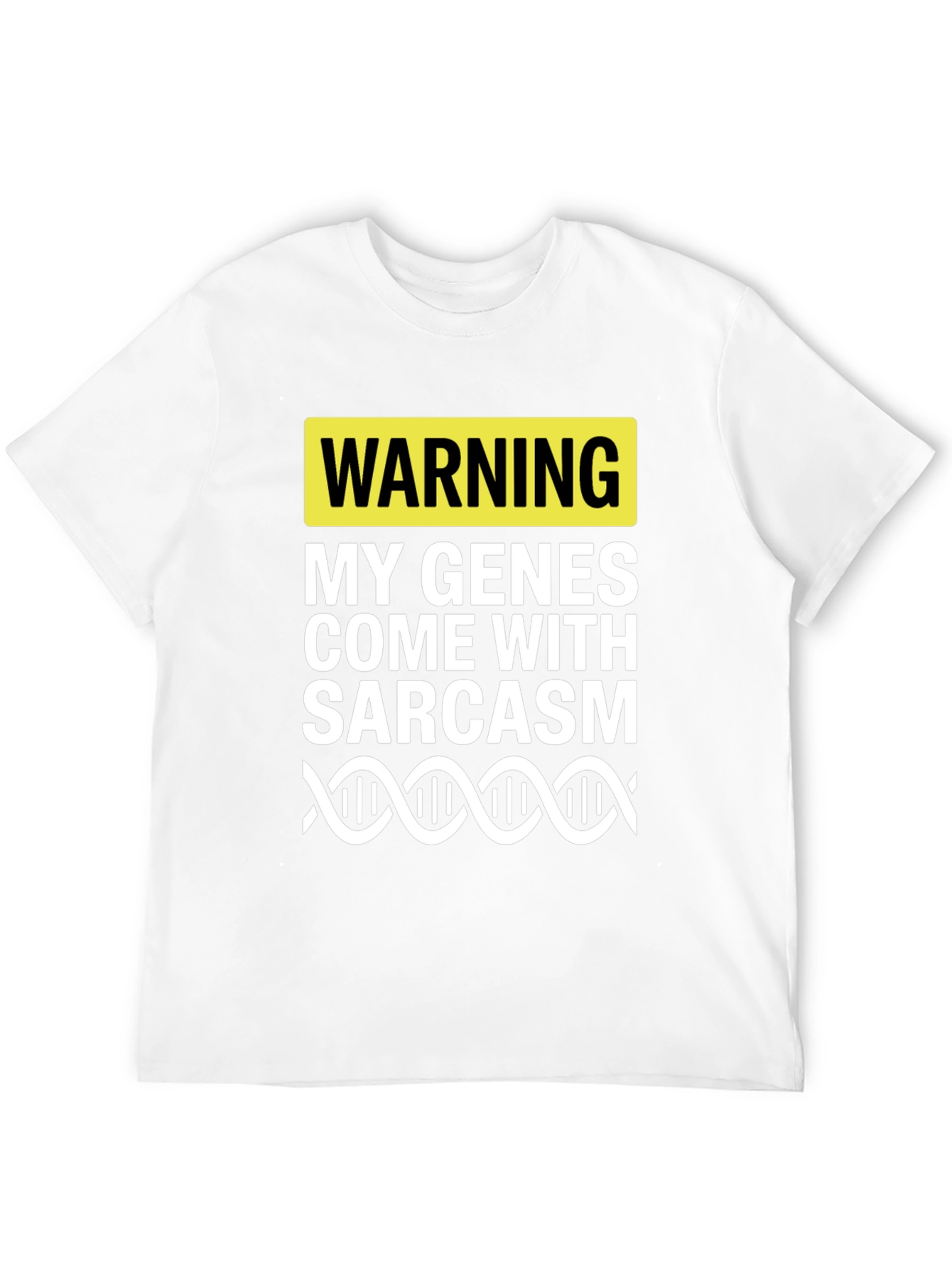 Warning Sarcasm Genes T-Shirt - Humorous Novelty Tee