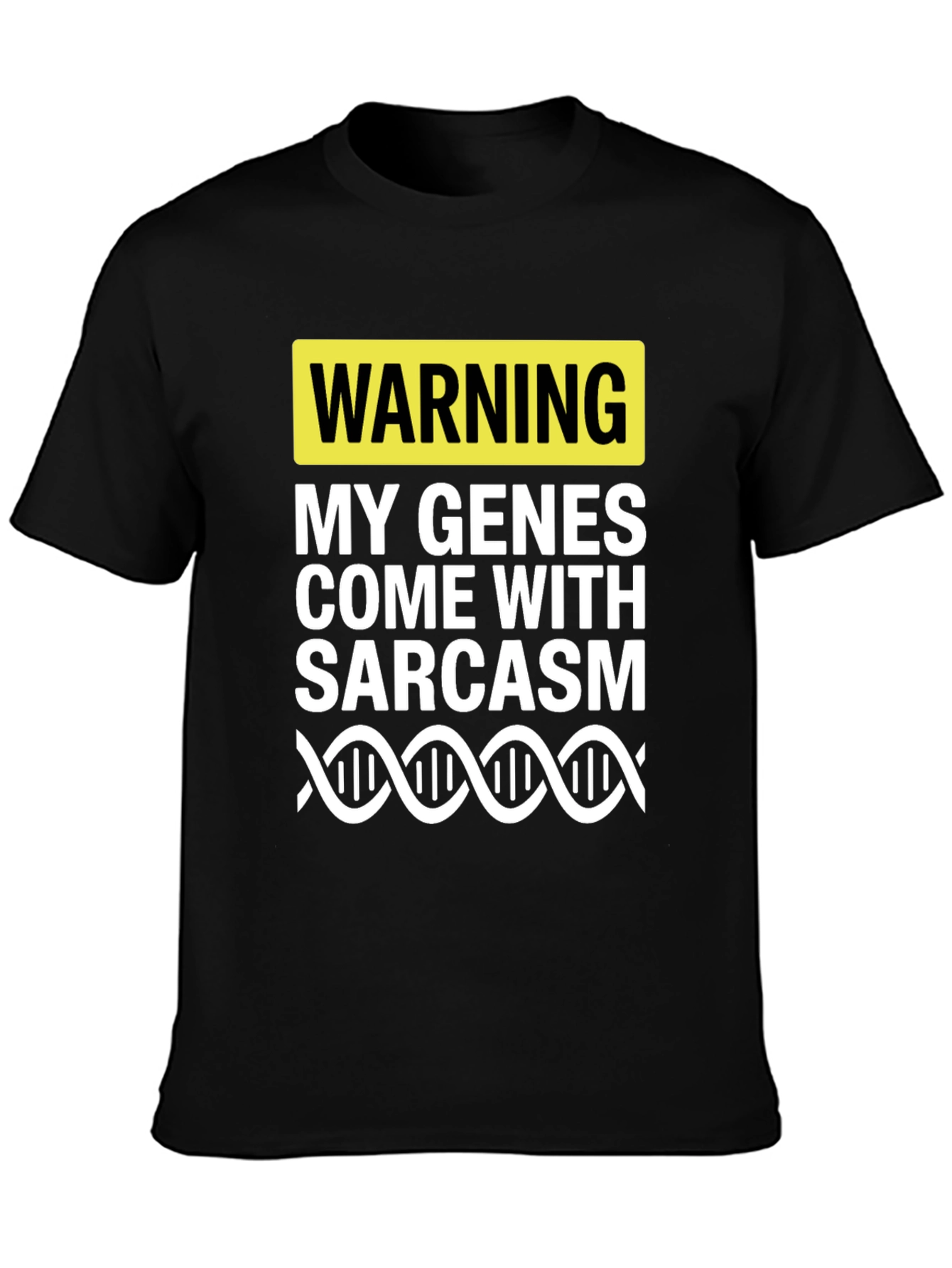 Warning Sarcasm Genes T-Shirt - Humorous Novelty Tee