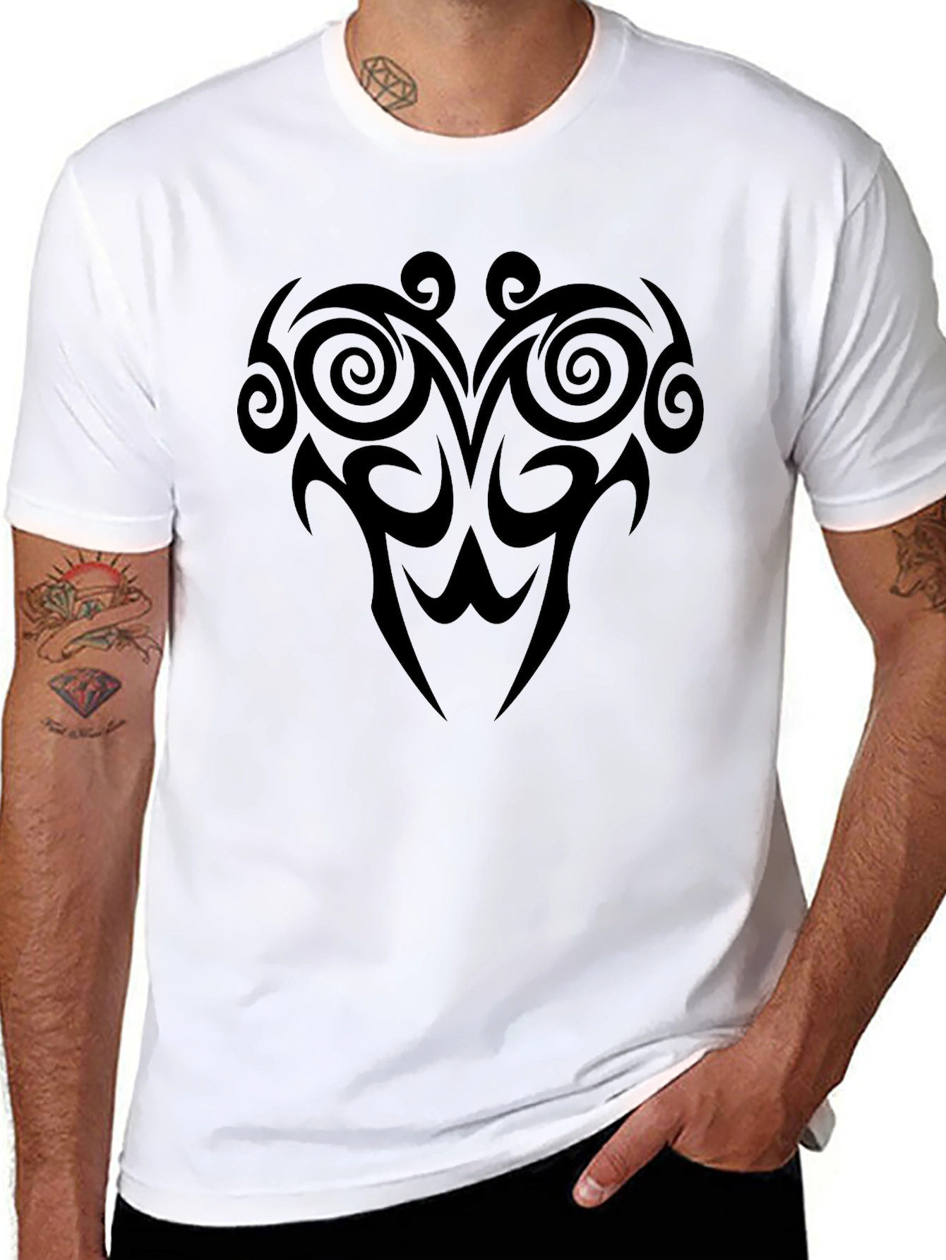 Tribal Tattoo Graphic Black T-Shirt