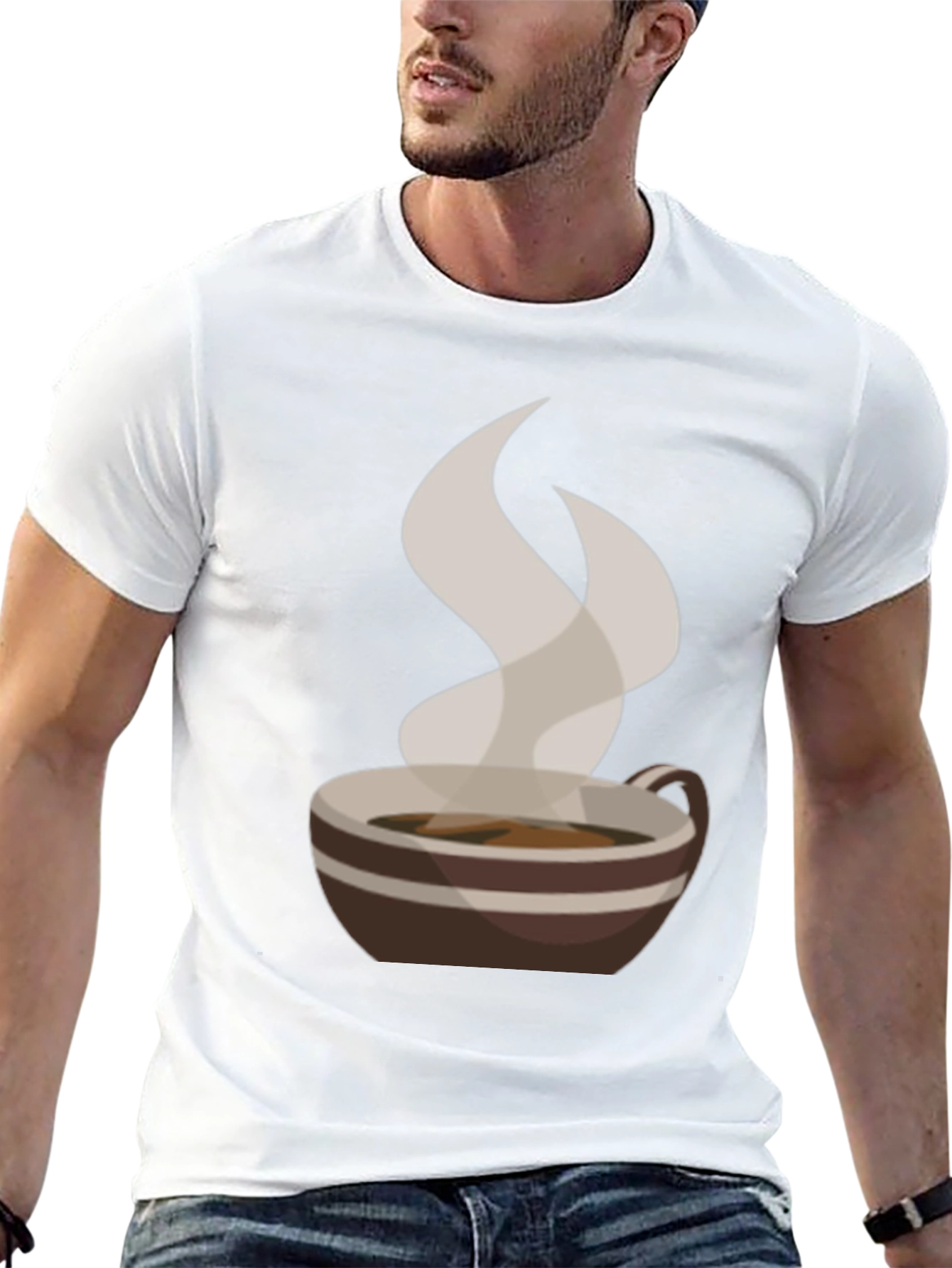 Coffee Cup Graphic Tee - Casual Style