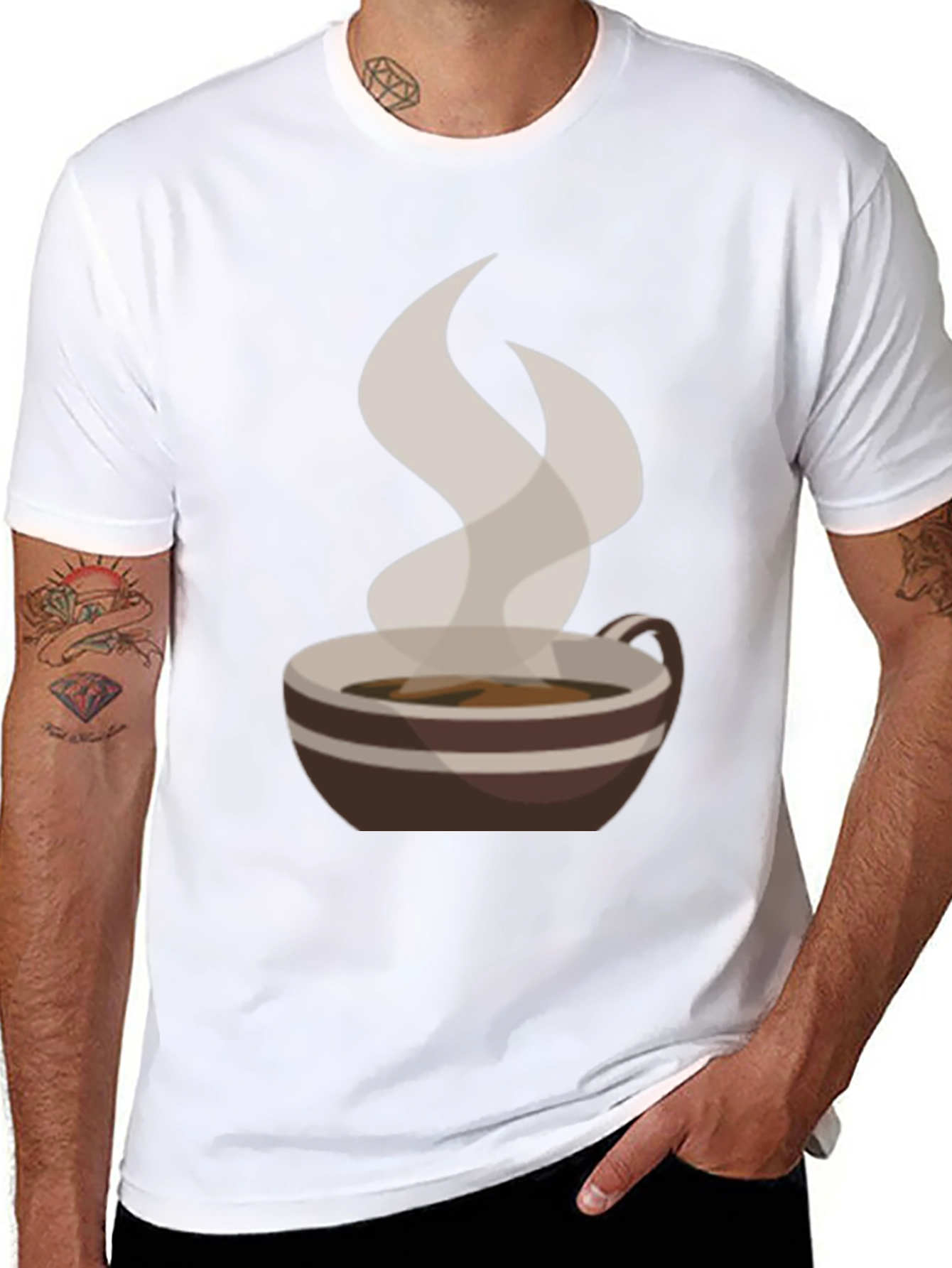 Coffee Cup Graphic Tee - Casual Style