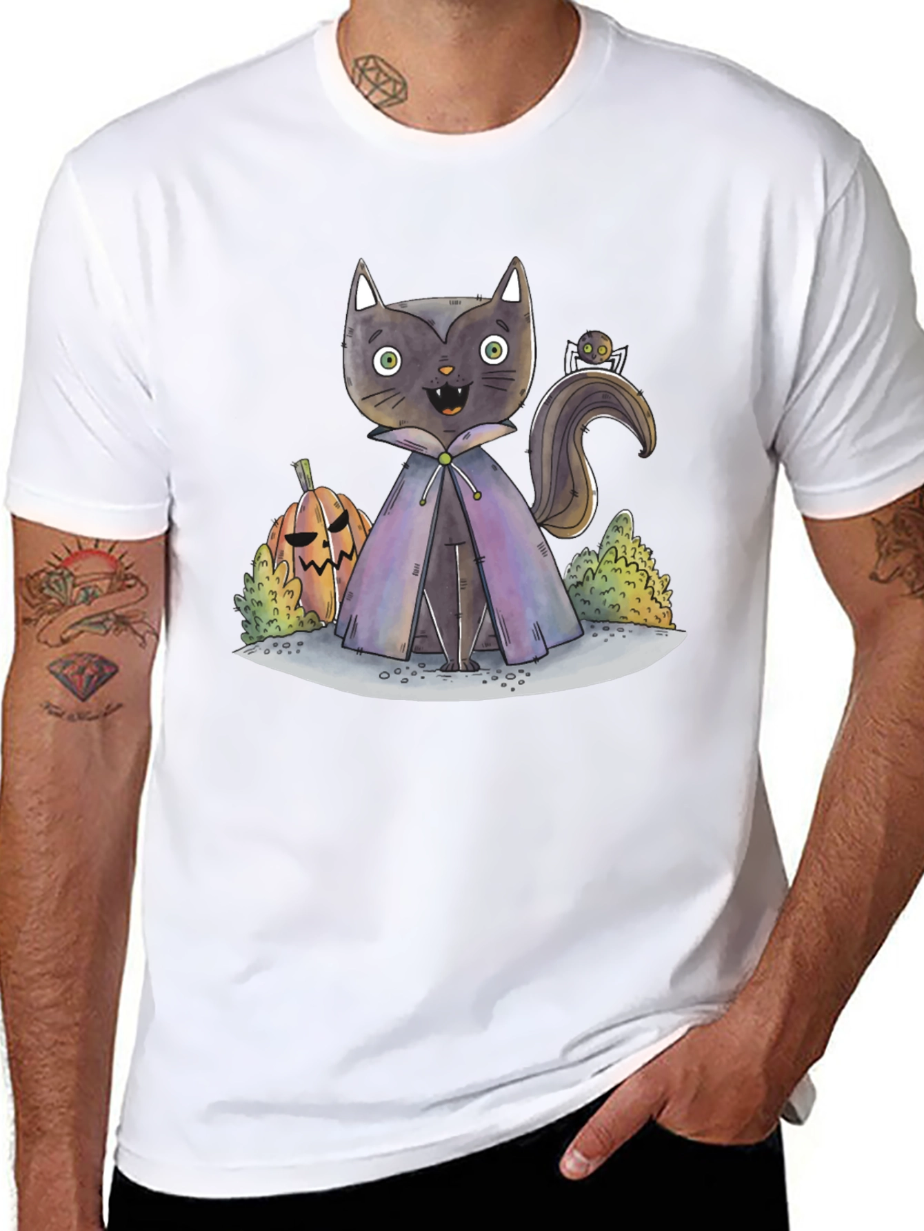 Halloween Cat Vampire T-Shirt - Spooky Season Apparel