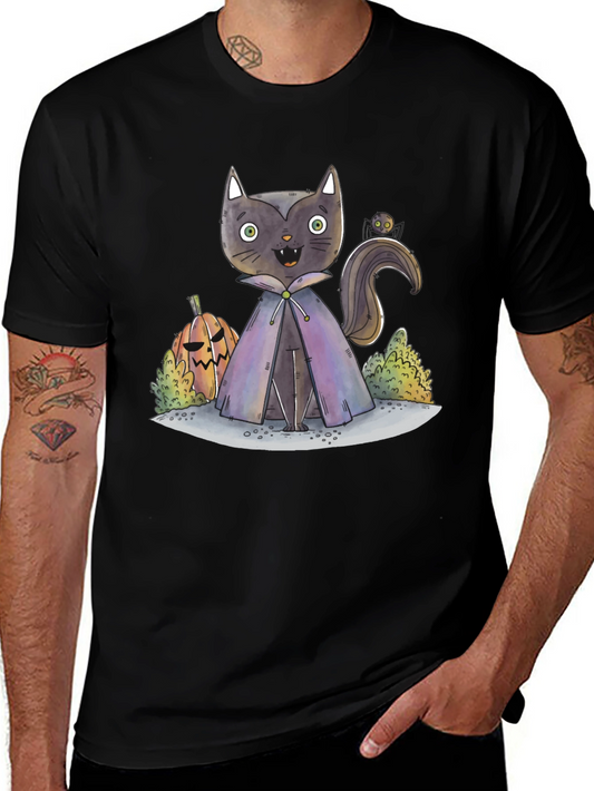 Halloween Cat Vampire T-Shirt - Spooky Season Apparel