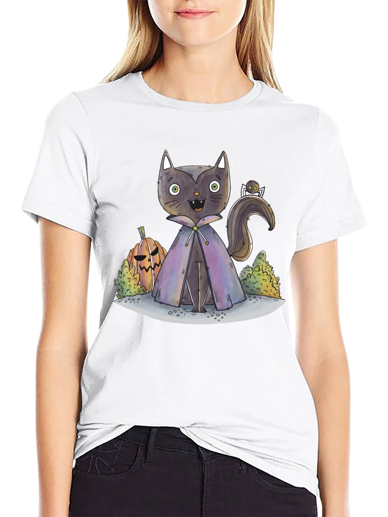 Halloween Cat Vampire T-Shirt - Spooky Season Apparel