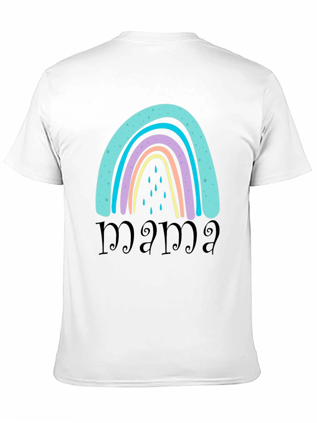 Mama Rainbow Graphic T-Shirt - Black Casual Tee