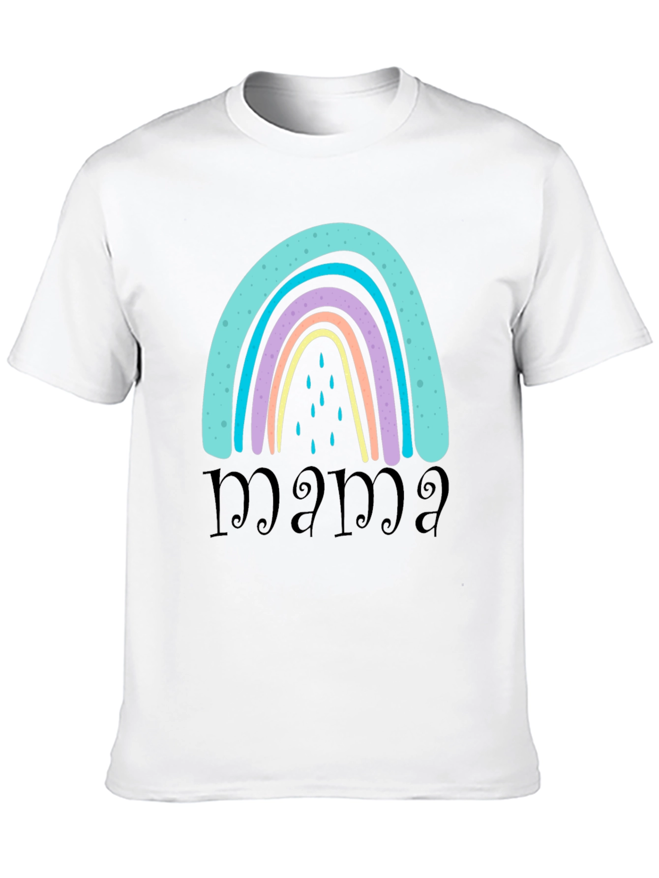 Mama Rainbow Graphic T-Shirt - Black Casual Tee