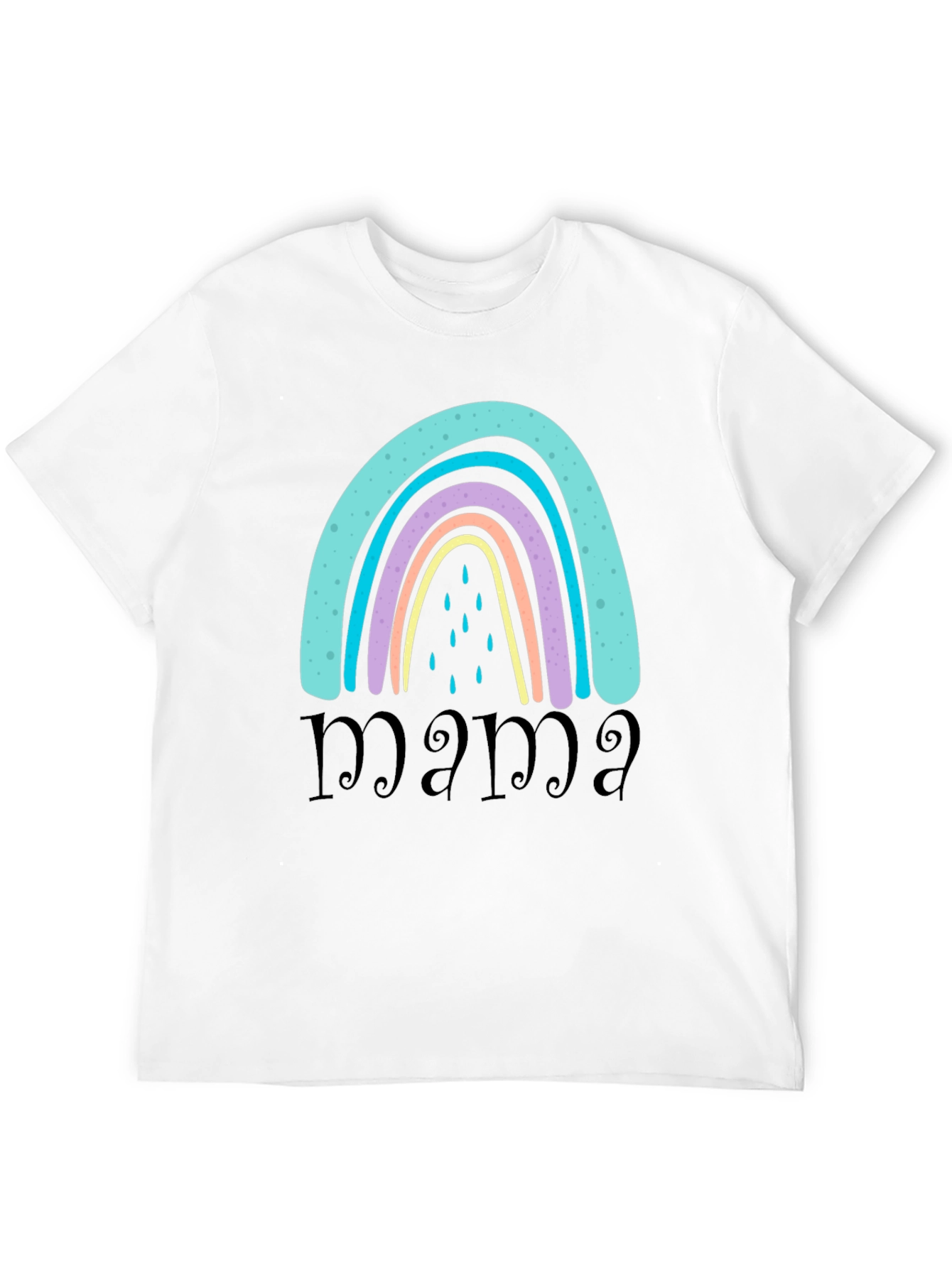 Mama Rainbow Graphic T-Shirt - Black Casual Tee