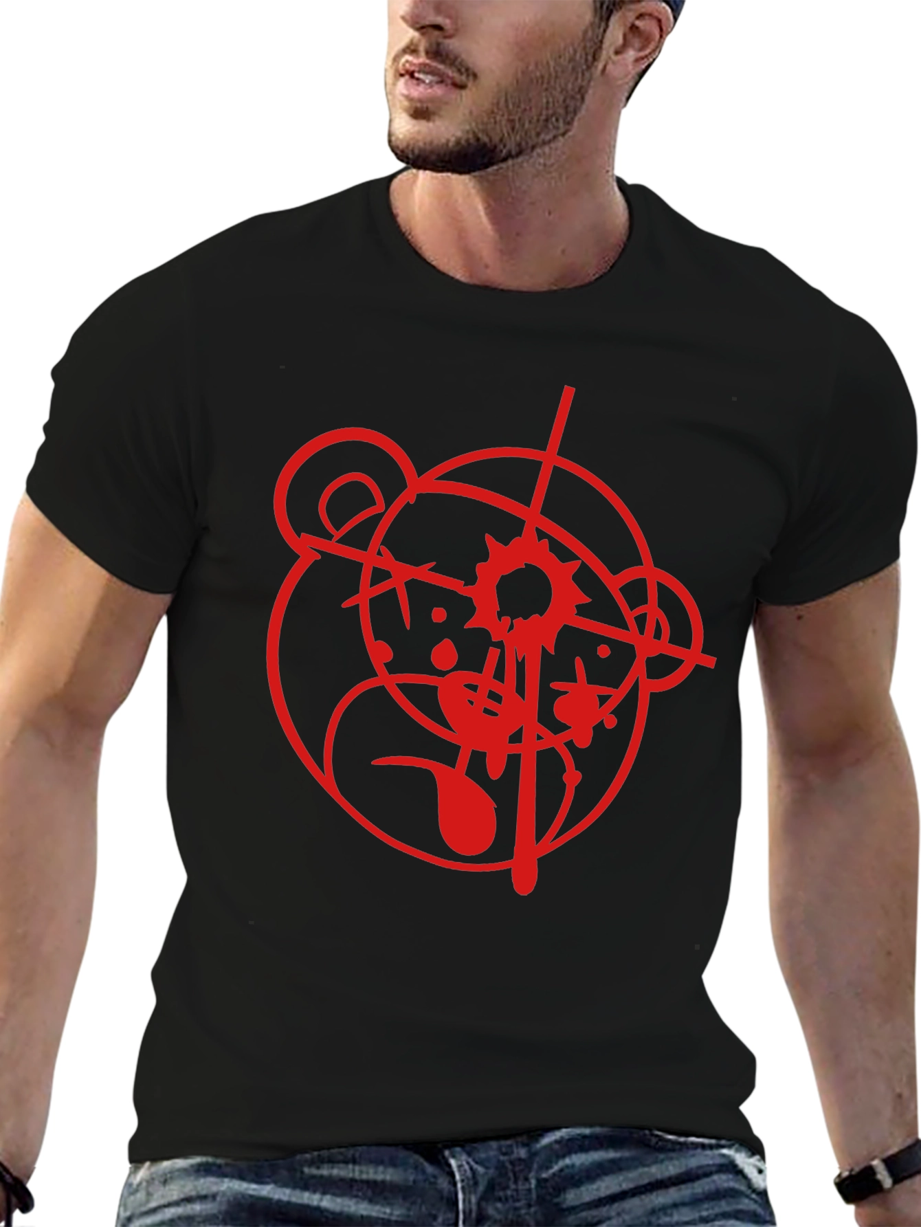 Graphic Bear Target Black T-Shirt
